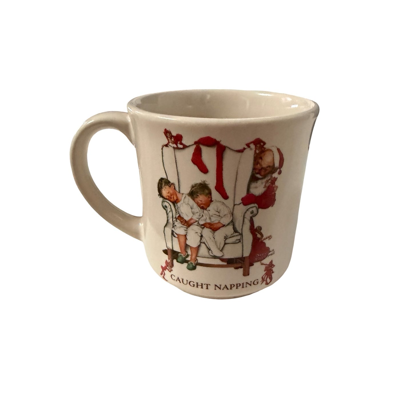 Hallmark Norman Rockwell Caught Napping Christmas Mug with Box 1987 First in Series