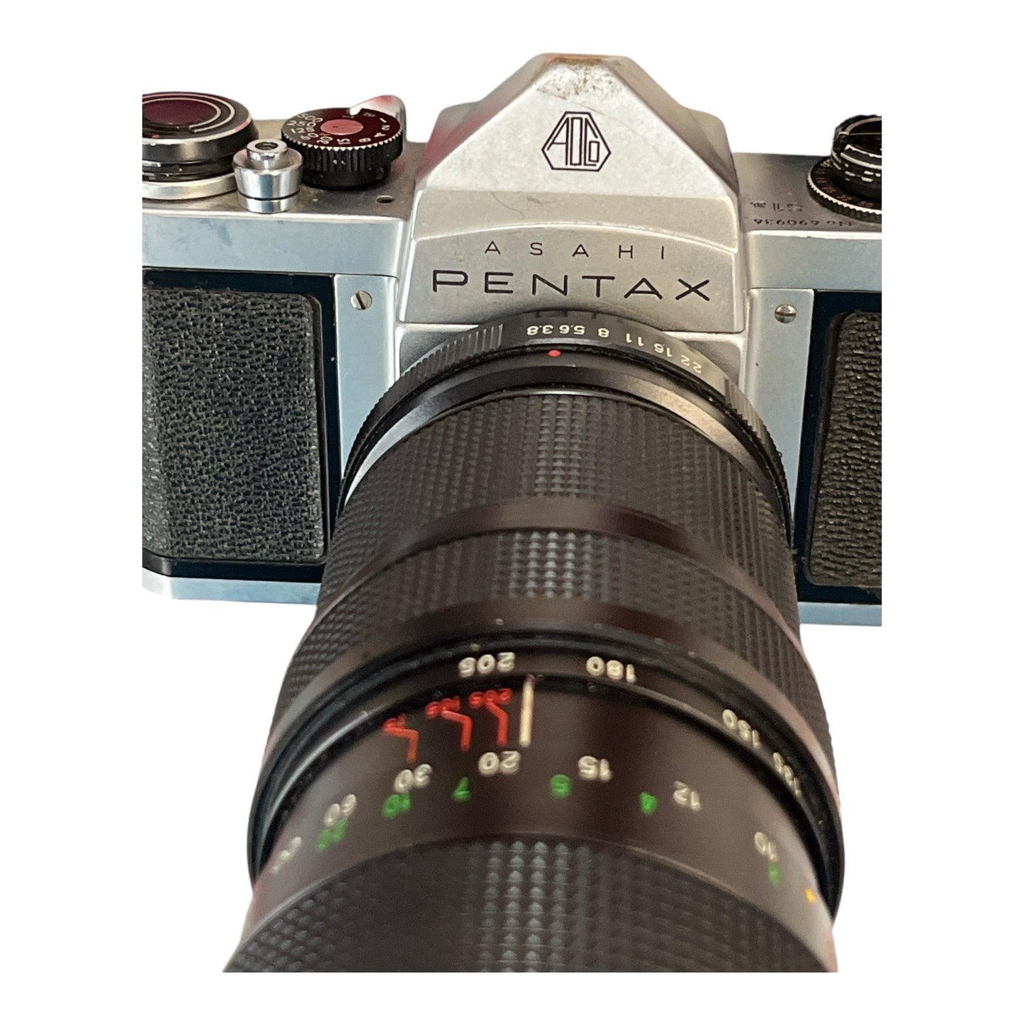 Vintage Asahi Pentax 35mm SLR Film Camera with Vivitar 75–205mm Lens Japan