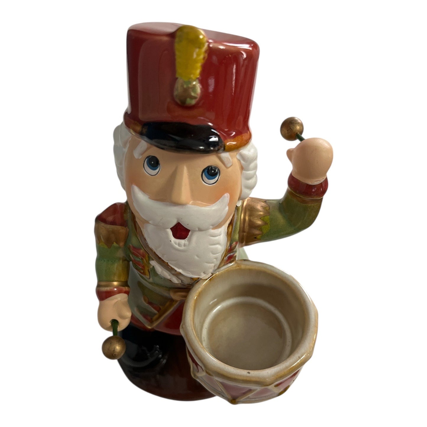 Vintage Yankee Candle Nutcracker Drum Tea Light Holder
