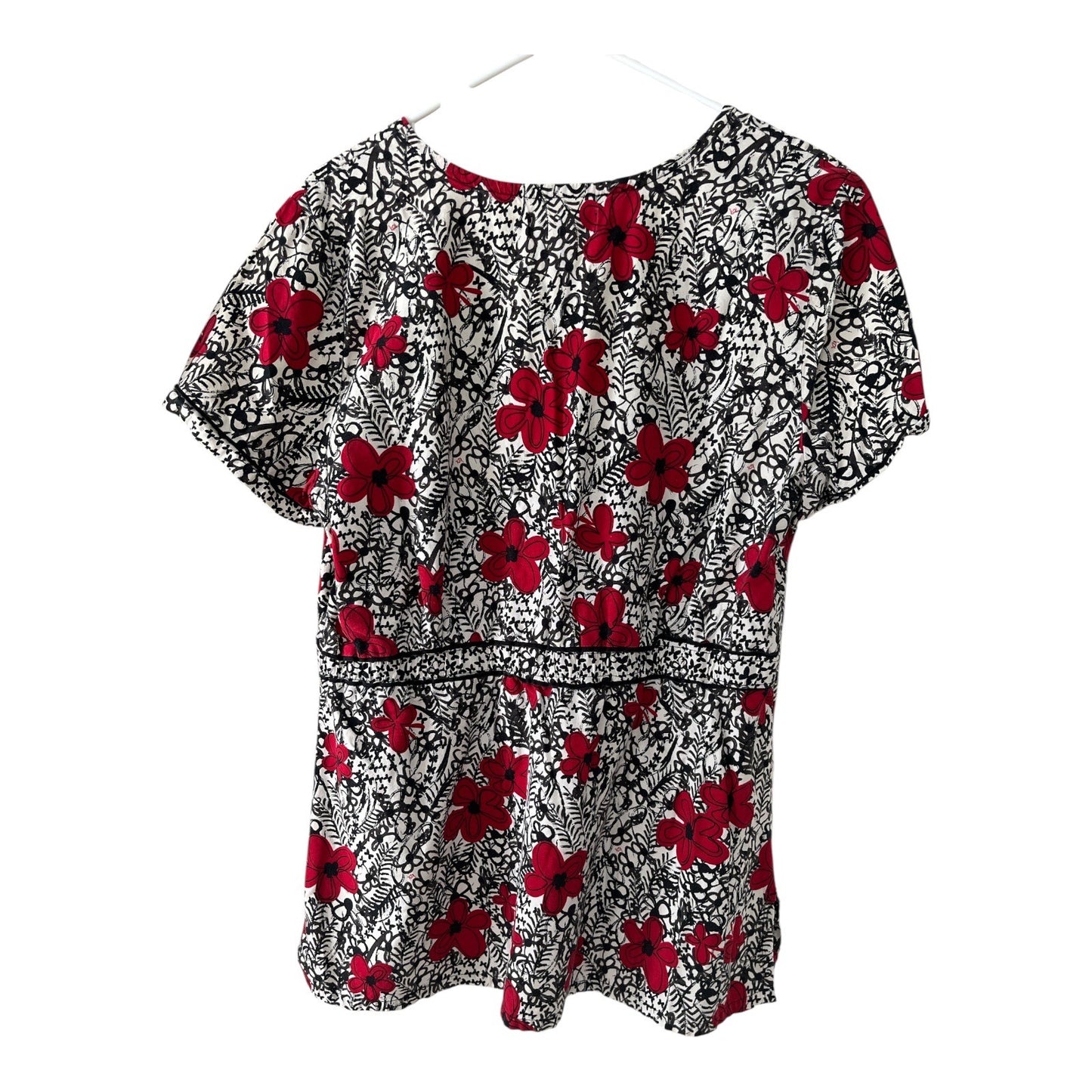 Set of 2 XL Koi Women’s Scrub Tops Floral & Abstract Prints 100% Cotton