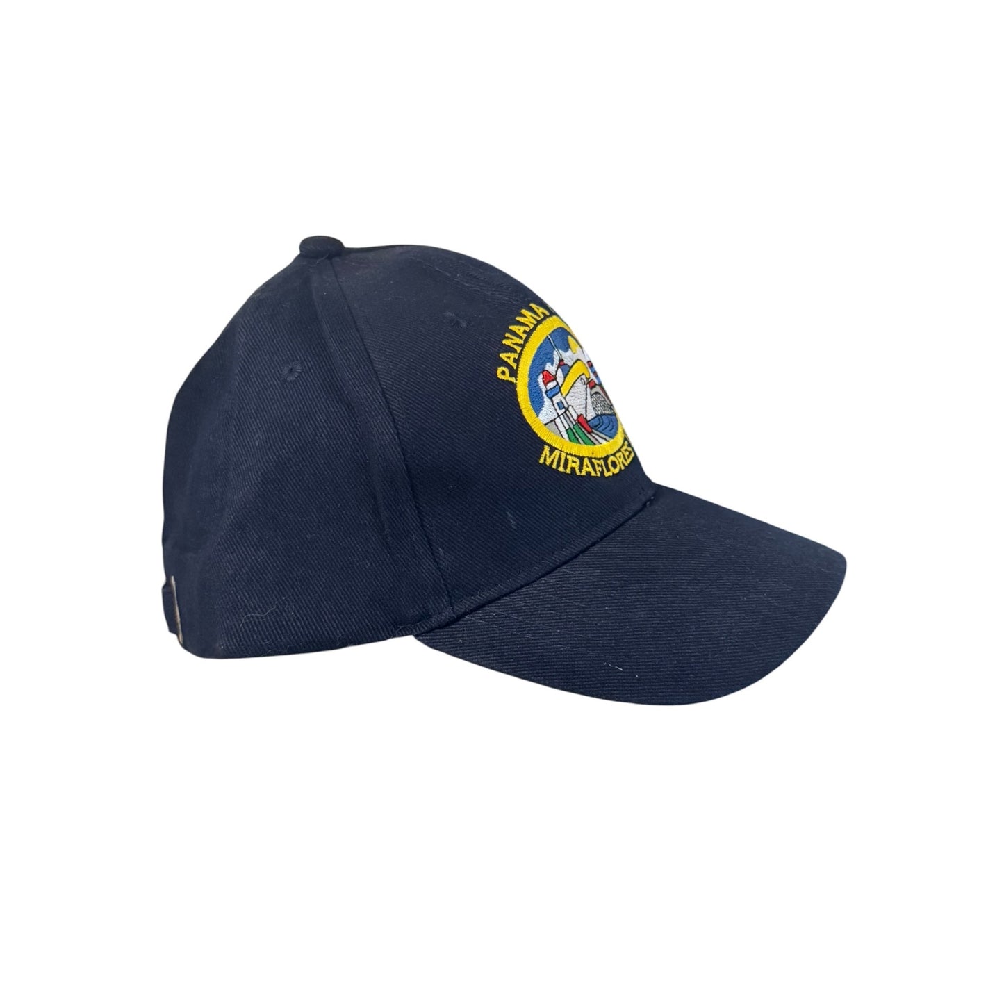 Panama Canal Miraflores Locks Embroidered Adjustable Baseball Cap Navy Blue Tourist Hat