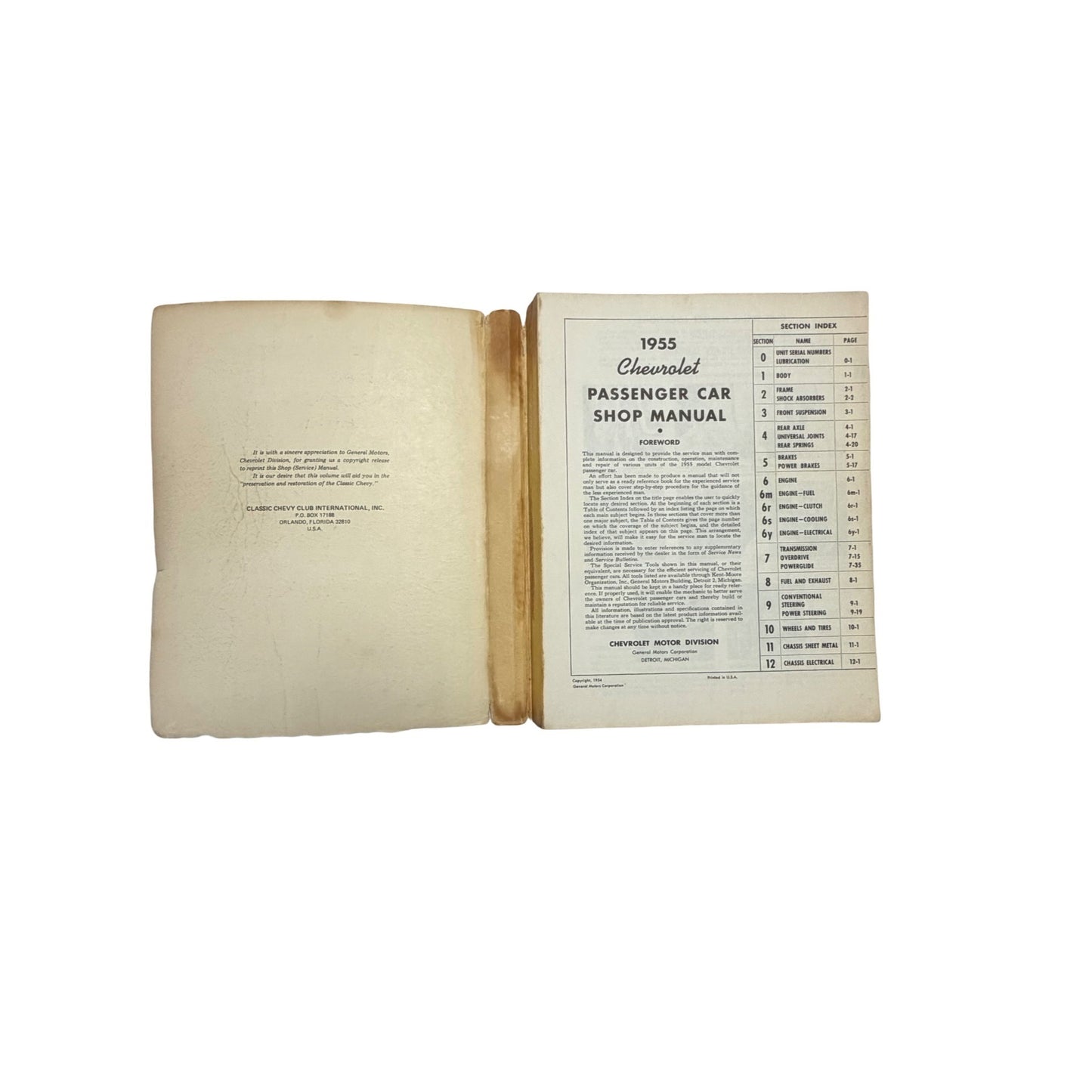 1955 Chevrolet Passenger Car Shop Manual Vintage Chevy Service Repair Book