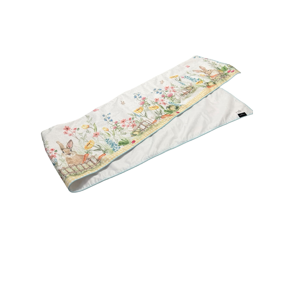 Tahari Home Spring Easter Bunny Garden Table Runner 90" Floral Rabbit
