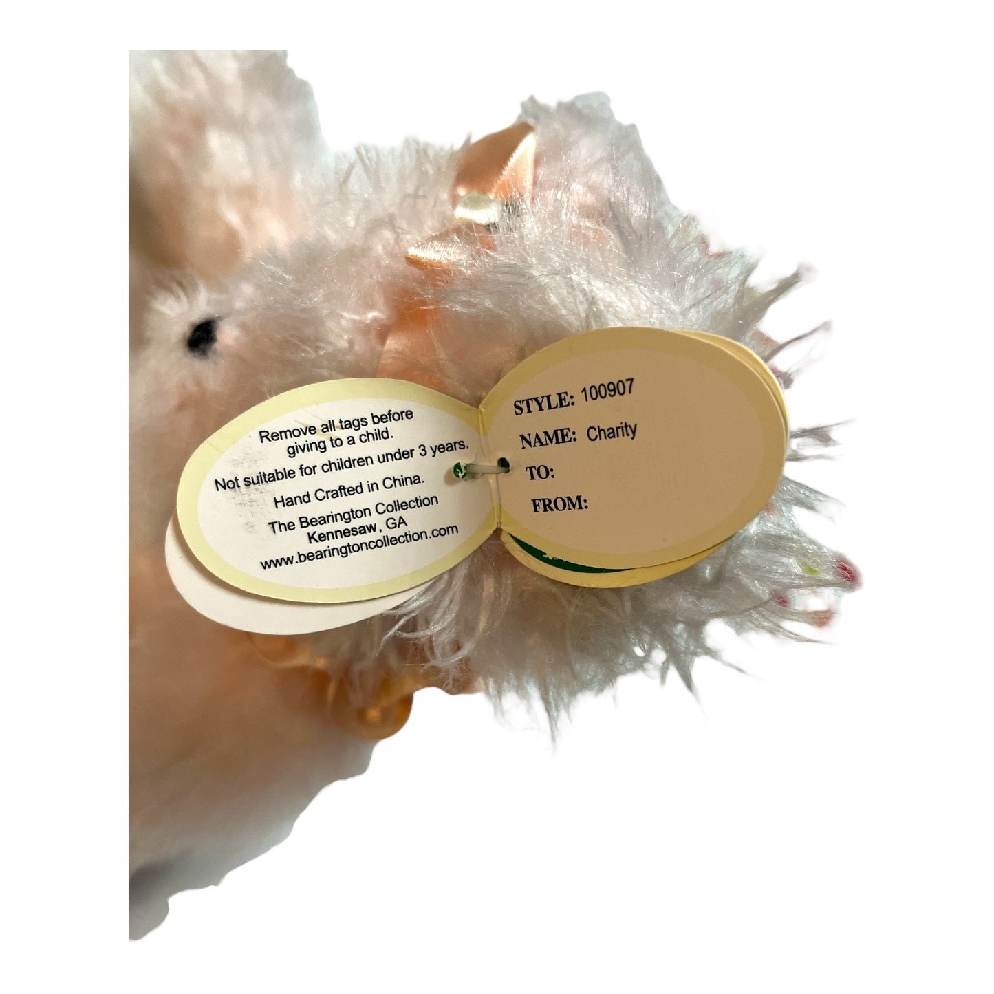 Bearington 10th Anniversary Charity Bear Pink Plush Limited Edition