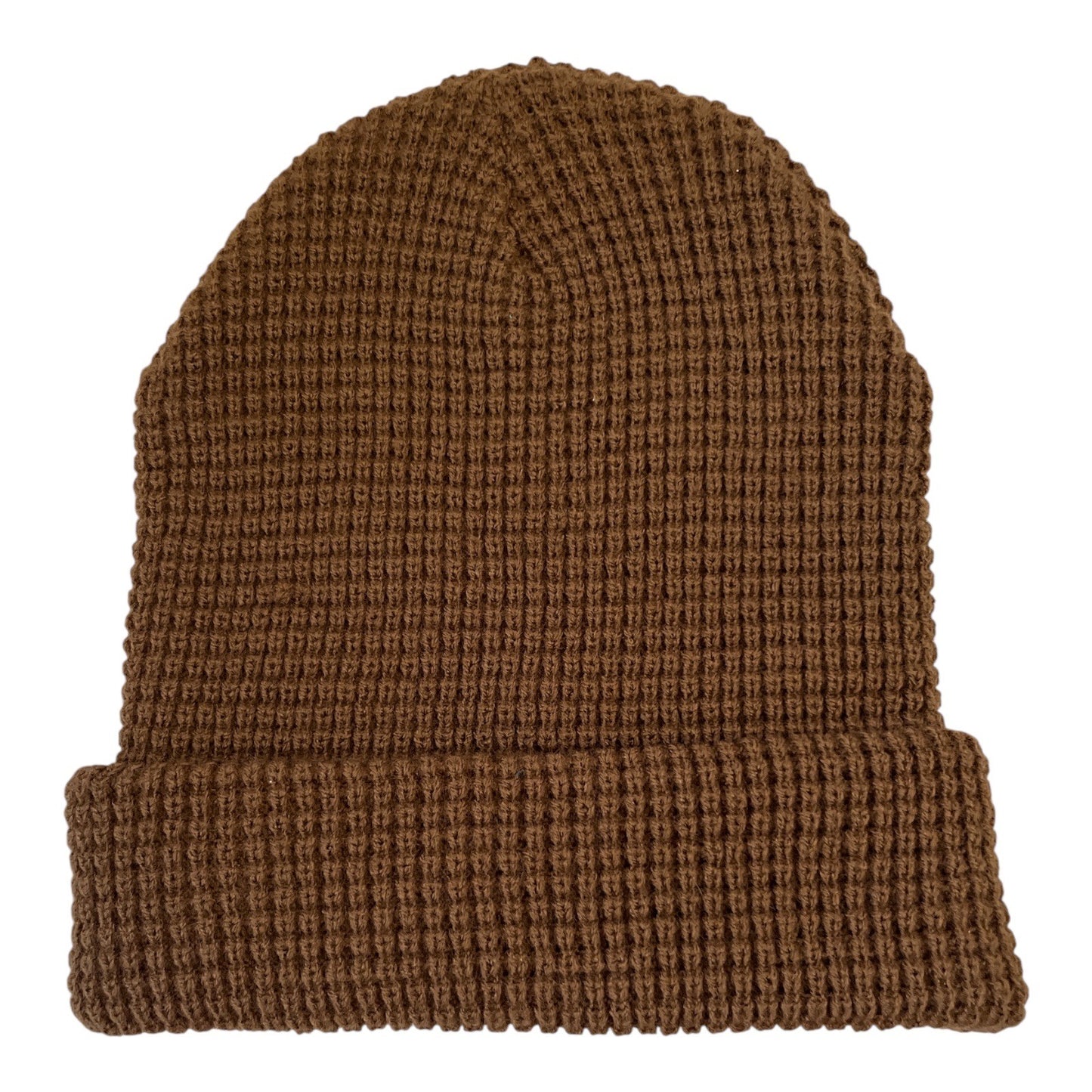 American Eagle AE Waffle Knit Beanie | Brown Cuffed Hat | Unisex One Size