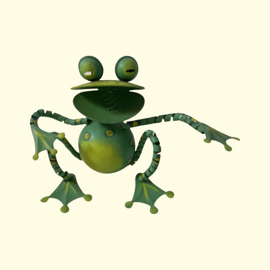 Vintage Metal Frog Birdhouse Garden Decor Whimsical Art Sculpture Early 2000s