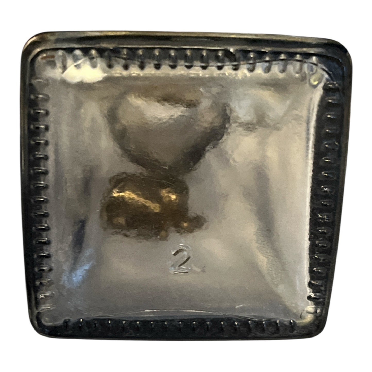 Vintage Square Glass Bottles with Brass Elephant Charms – 3.25” – Likely Used for Essential or Diffuser Oils – 1990s–2000s
