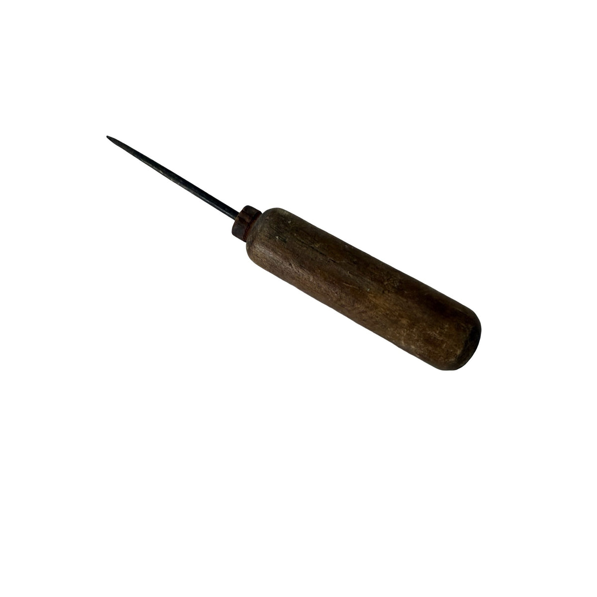 Vintage Primitive Wood Handle Scratch Awl Ice Pick Steel Point Hand Tool