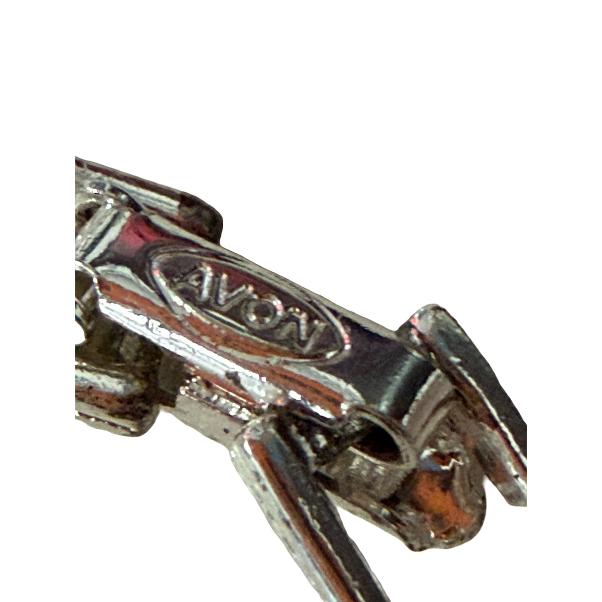 Vintage Avon Silver Tone Clear Rhinestone Geometric Link Bracelet 8.5"