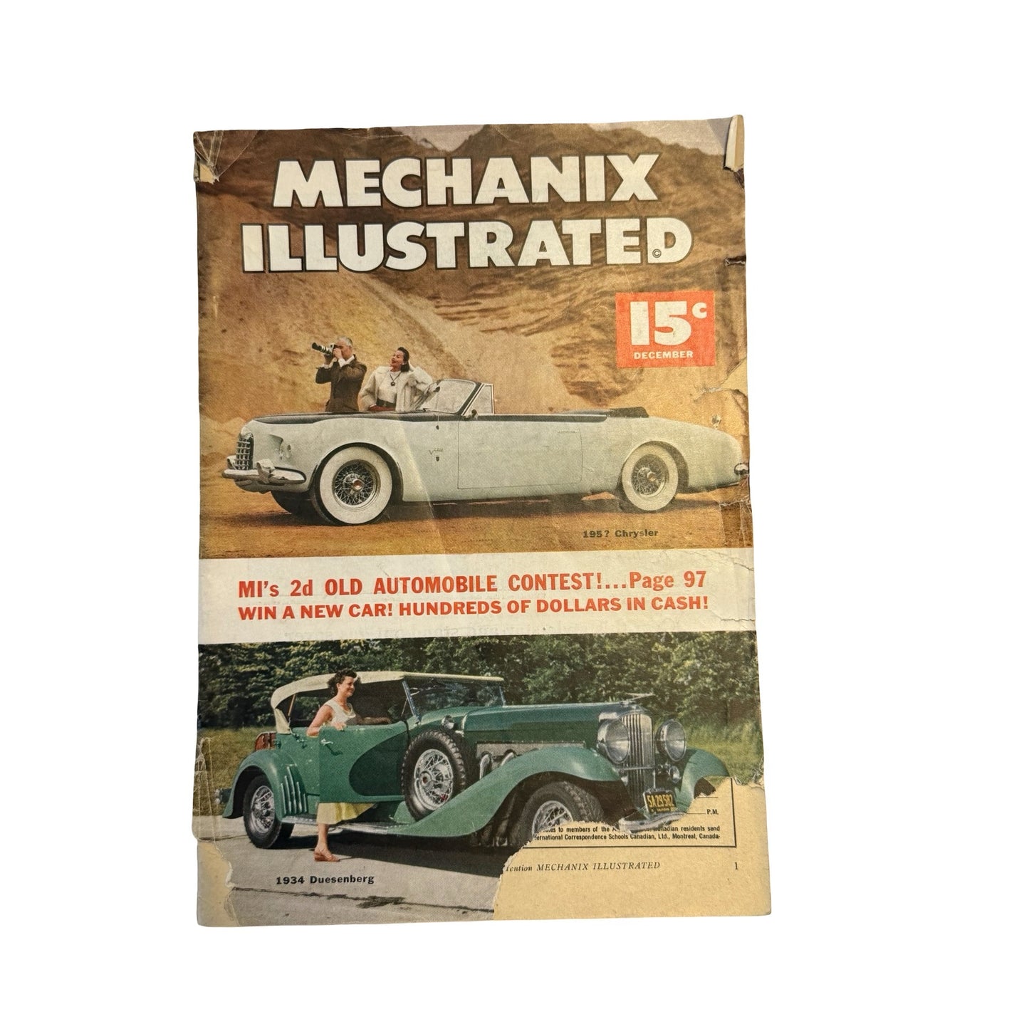 Mechanix Illustrated December 1957 Magazine Duesenberg Chrysler Triumph Mayflower Cars