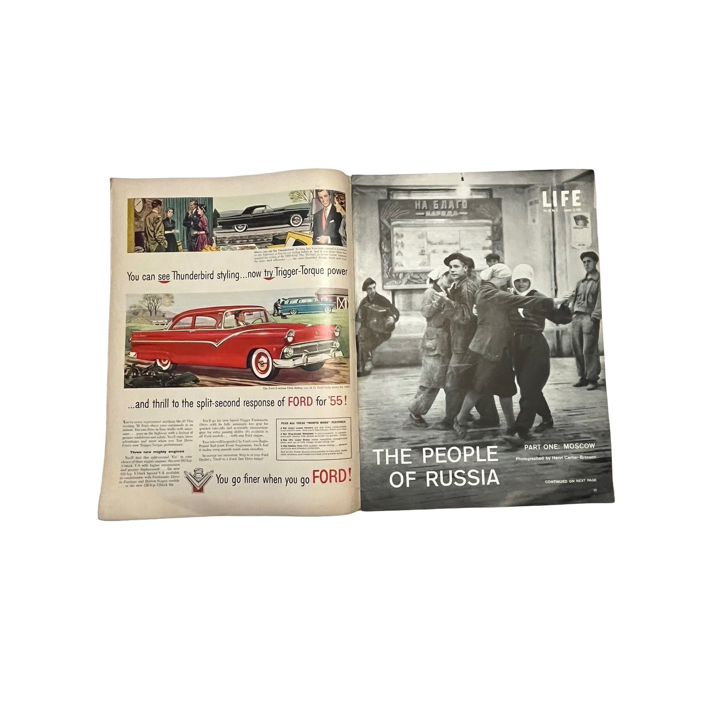 Vintage LIFE Magazine Lot 1955 January 17 & October 24 Issues Mid Century Ads Americana Ephemera