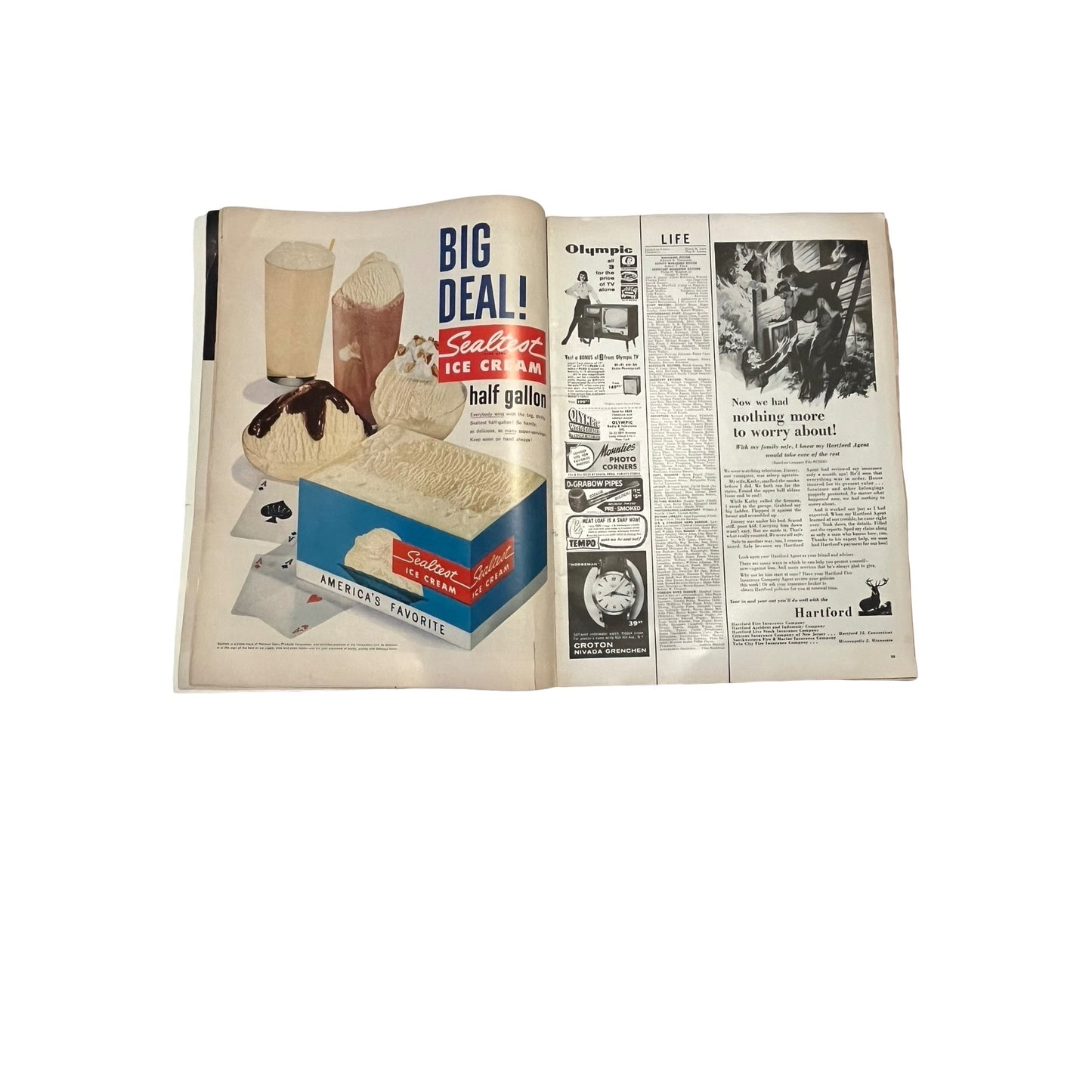 Vintage LIFE Magazine Lot 1955 January 17 & October 24 Issues Mid Century Ads Americana Ephemera