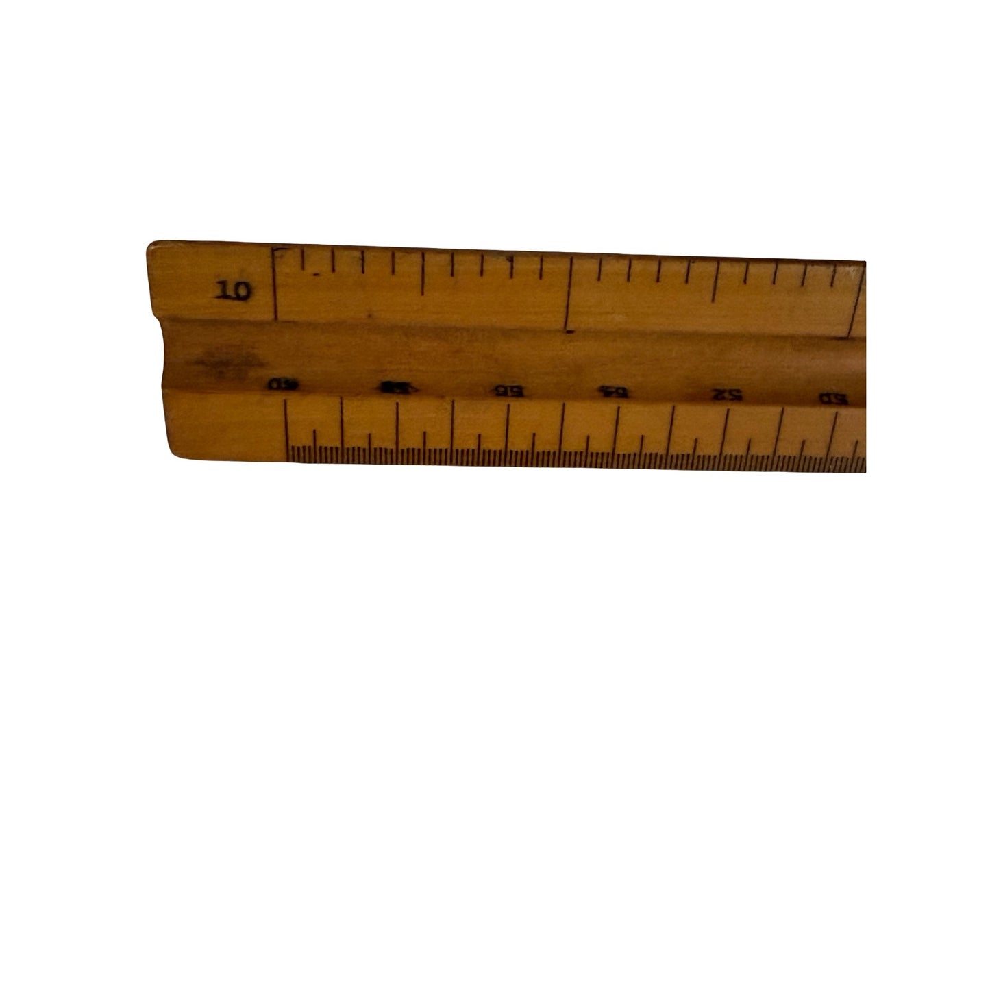 Vintage Wooden Triangular Architect Engineer Scale Ruler 60 cm Drafting Measuring Tool