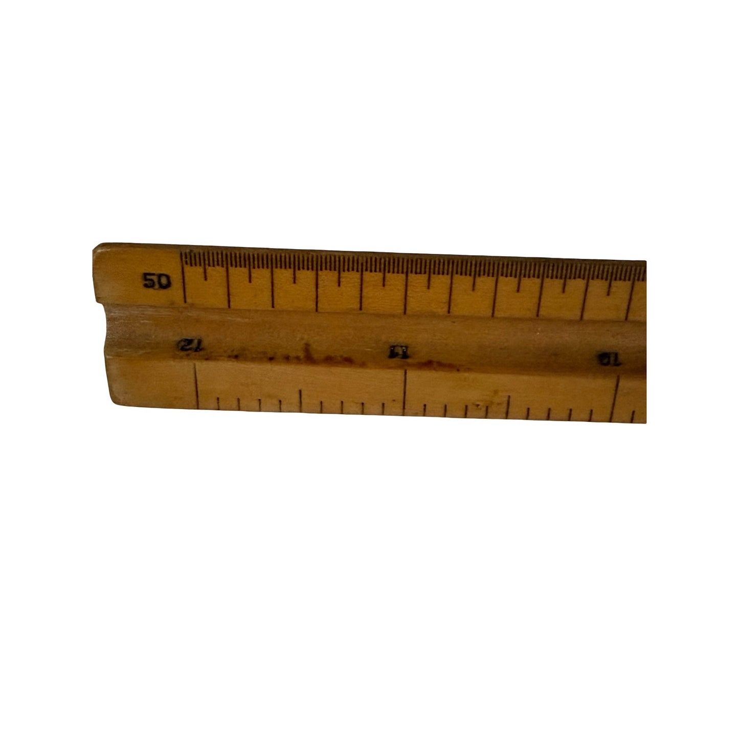 Vintage Wooden Triangular Architect Engineer Scale Ruler 60 cm Drafting Measuring Tool