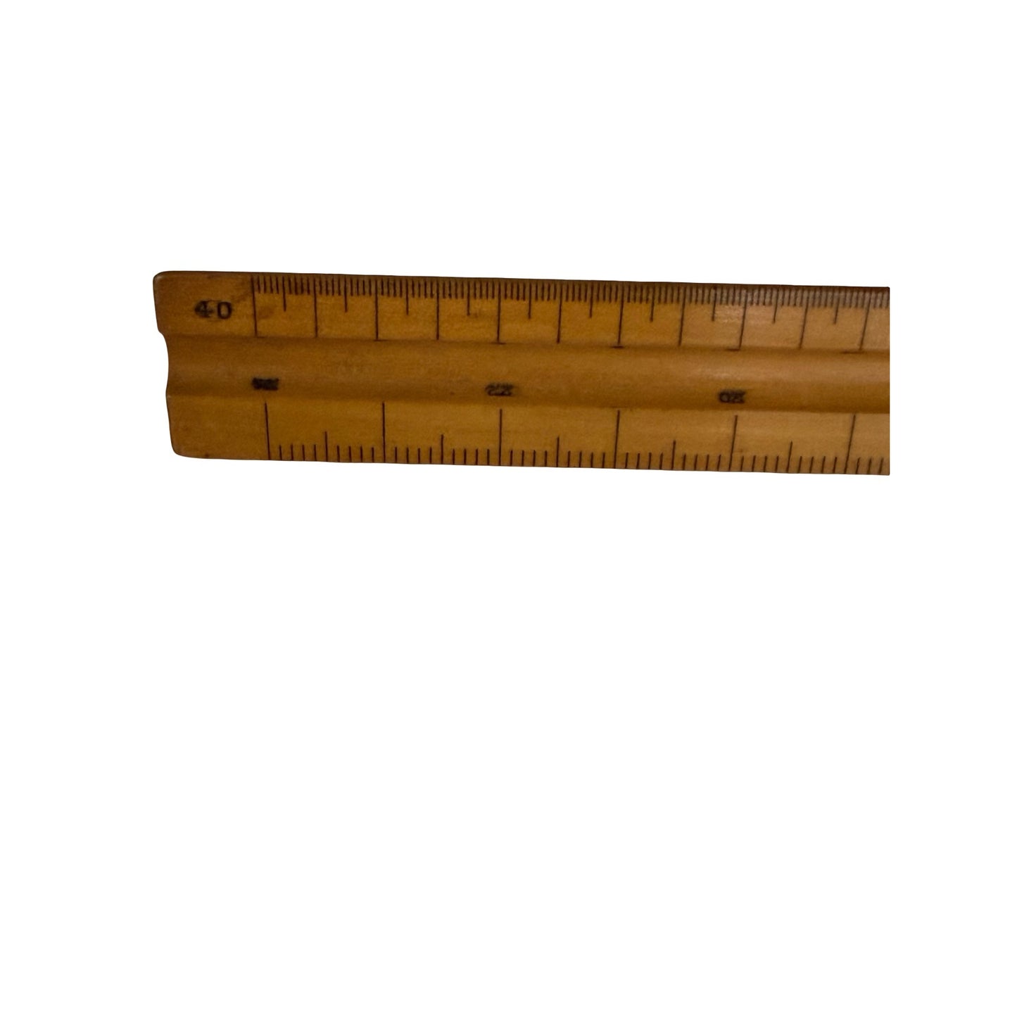 Vintage Wooden Triangular Architect Engineer Scale Ruler 60 cm Drafting Measuring Tool