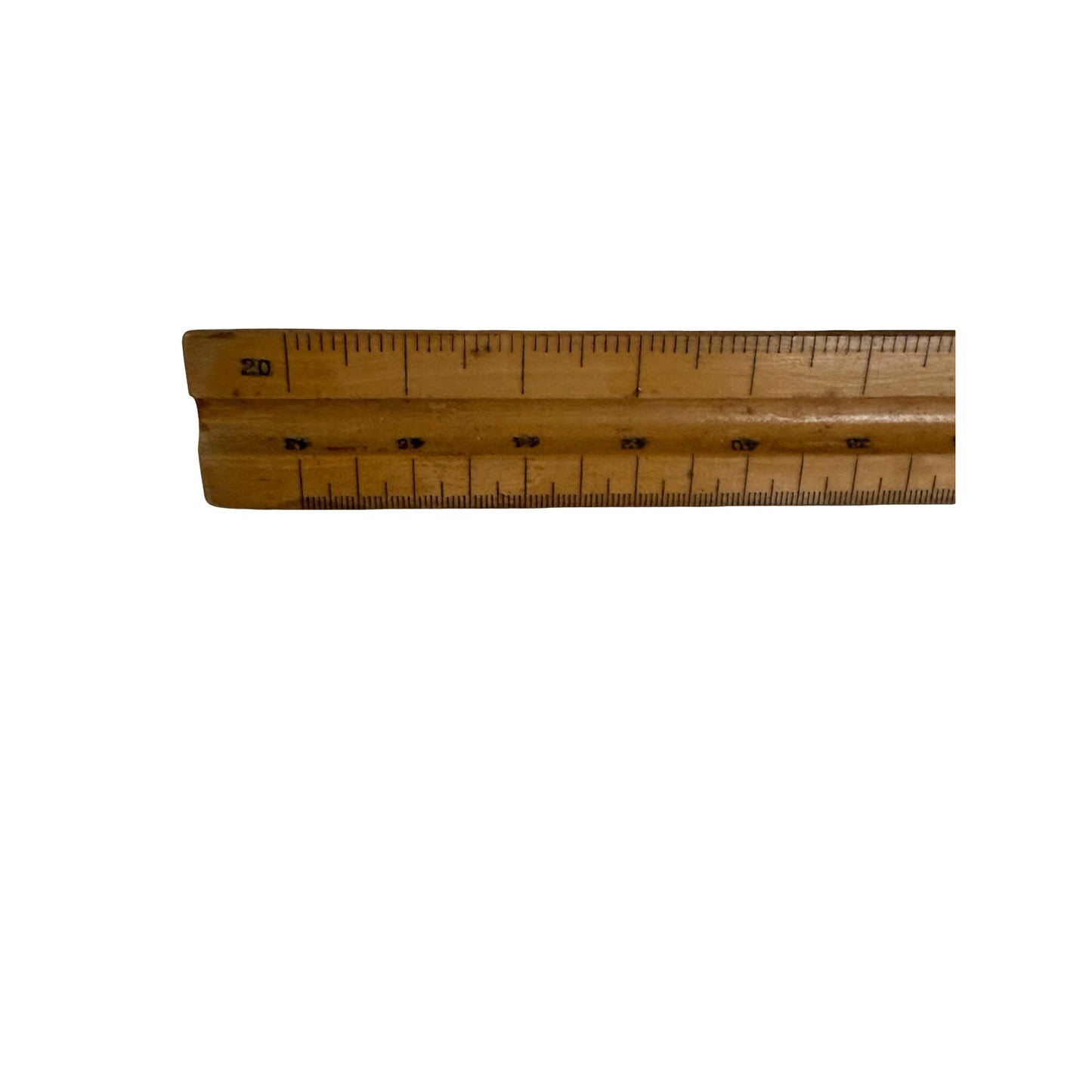 Vintage Wooden Triangular Architect Engineer Scale Ruler 60 cm Drafting Measuring Tool