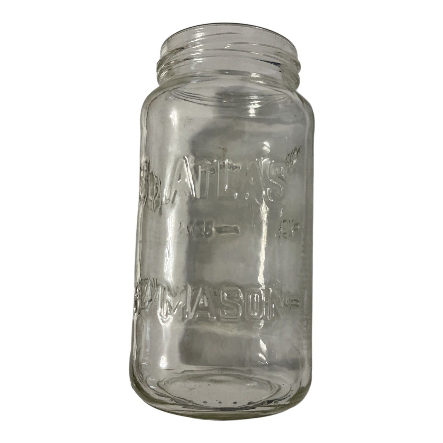 Vintage Atlas Mason Jar – Clear Glass Quart Canning Jar – Mid 20th Century