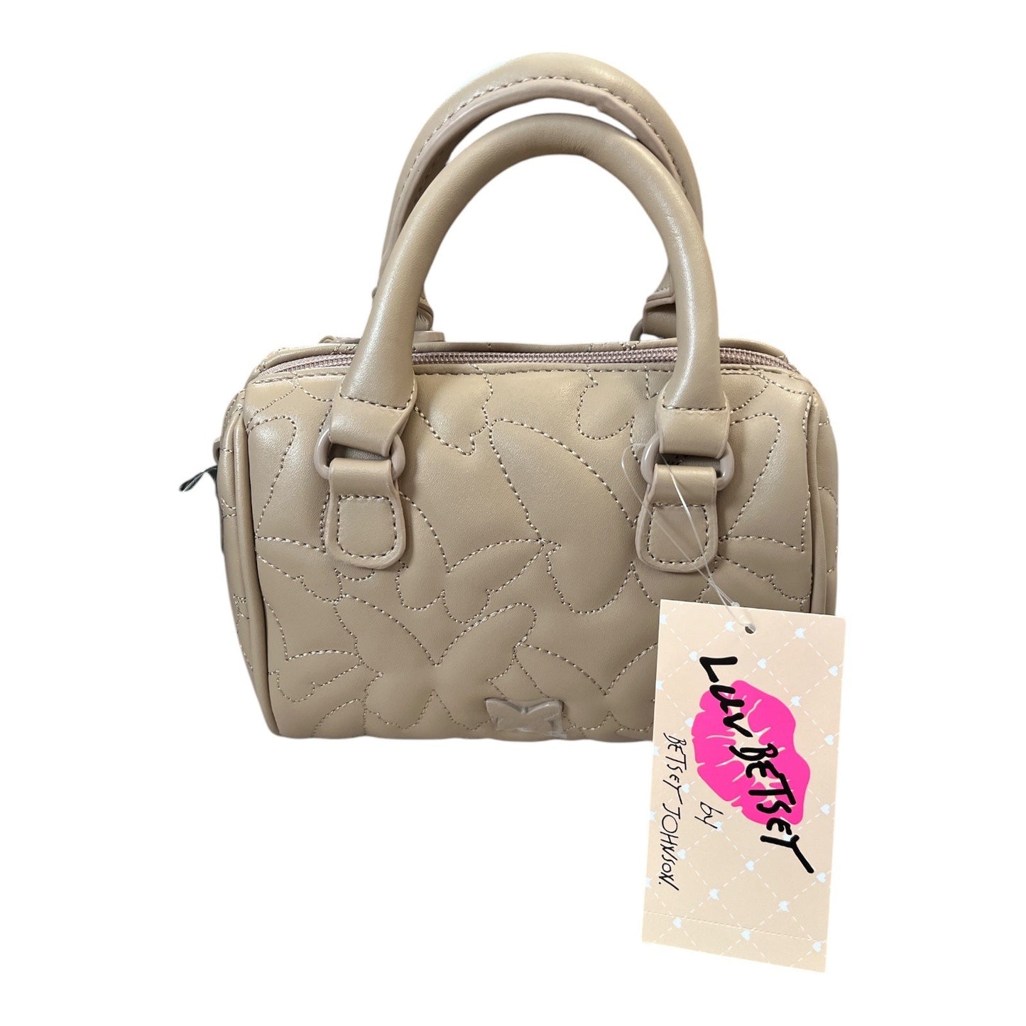 Betsey Johnson Mini Satchel Butterfly Quilted Faux Leather Crossbody Bag New With Tags