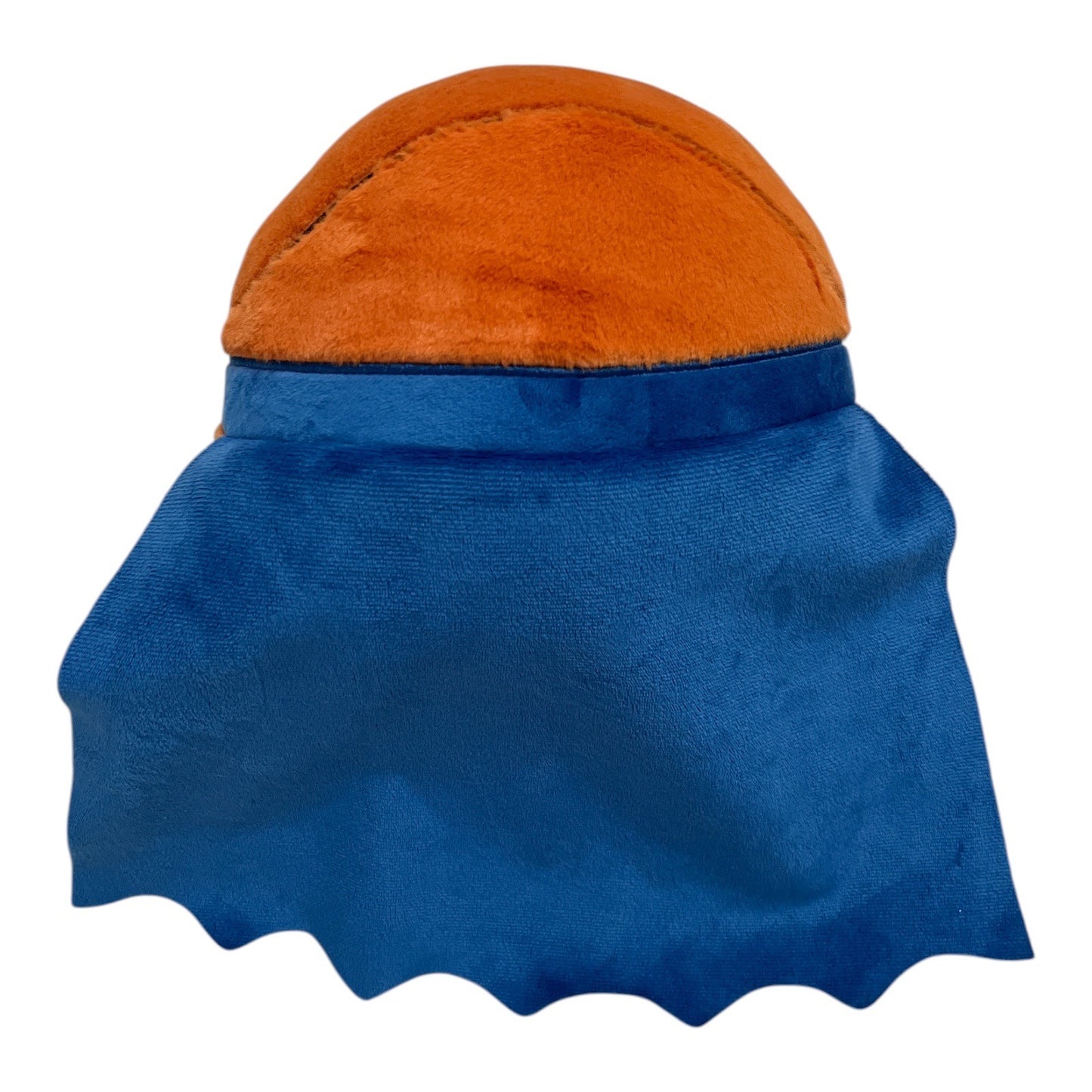 FAO Schwarz Superhero Plush Toy Orange and Blue with Cape Made in Vietnam