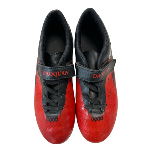 Daoquan Kids Soccer Cleats – Youth Size 4 (EU 36) Red Black Football Shoes – Unused