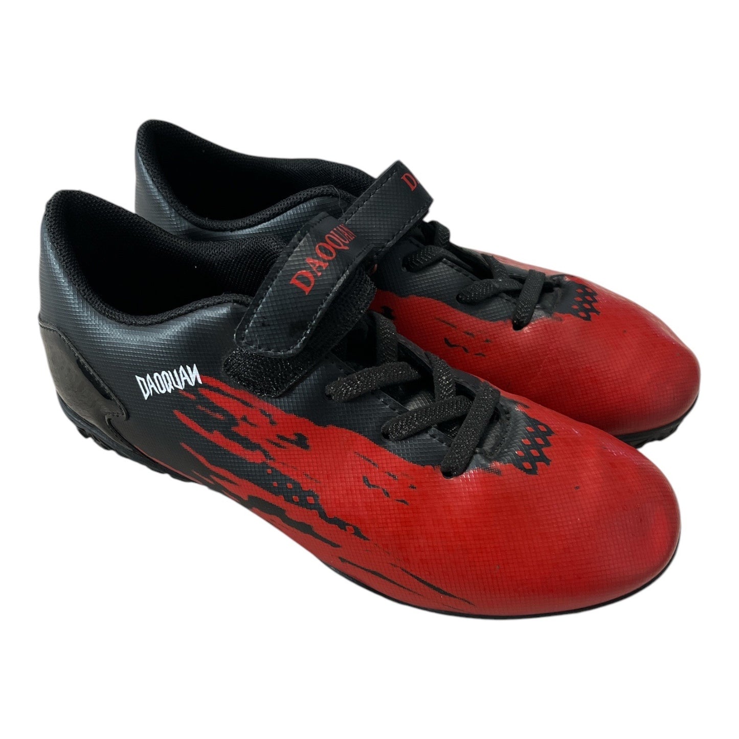 Daoquan Kids Soccer Cleats – Youth Size 4 (EU 36) Red Black Football Shoes – Unused