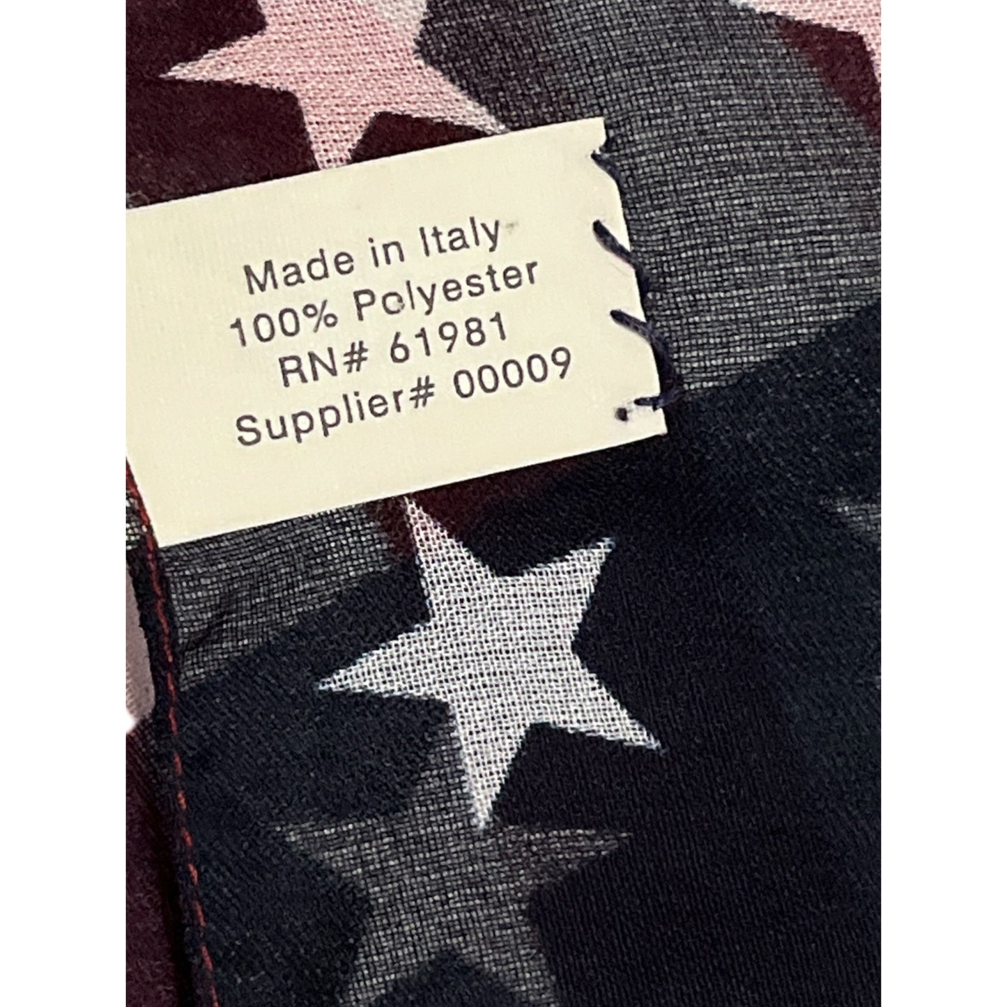 Vintage USA Flag Scarf Made in Italy 100% Polyester