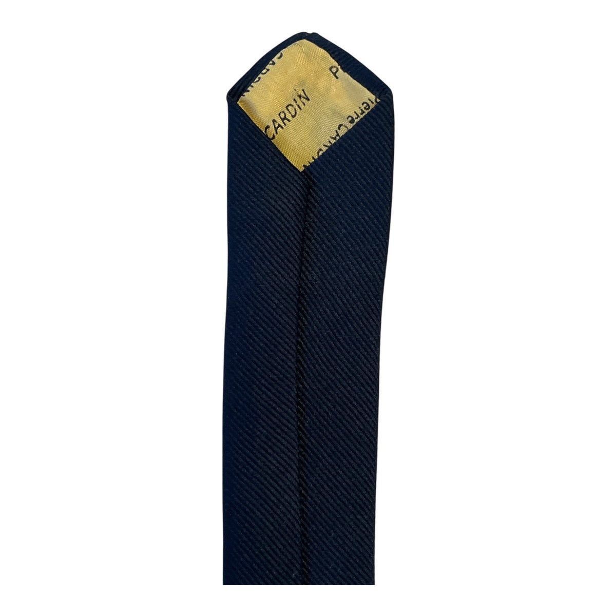 Vintage Pierre Cardin Navy Blue Embroidered Logo Necktie 54-55" 1980s