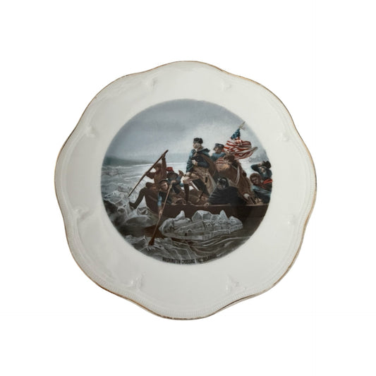 Vintage Bavaria Washington Crossing the Delaware Decorative Porcelain Plate Germany