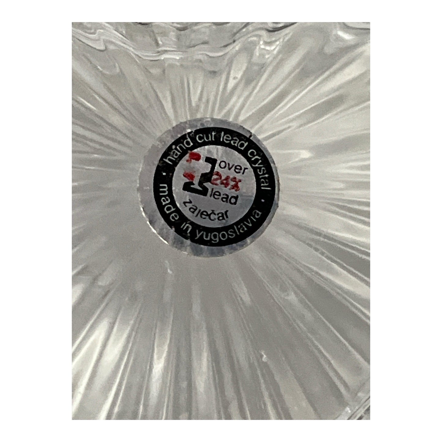 VTG Yugoslavian Lead Crystal Heart Trinket Box ZaJecar Hand Cut