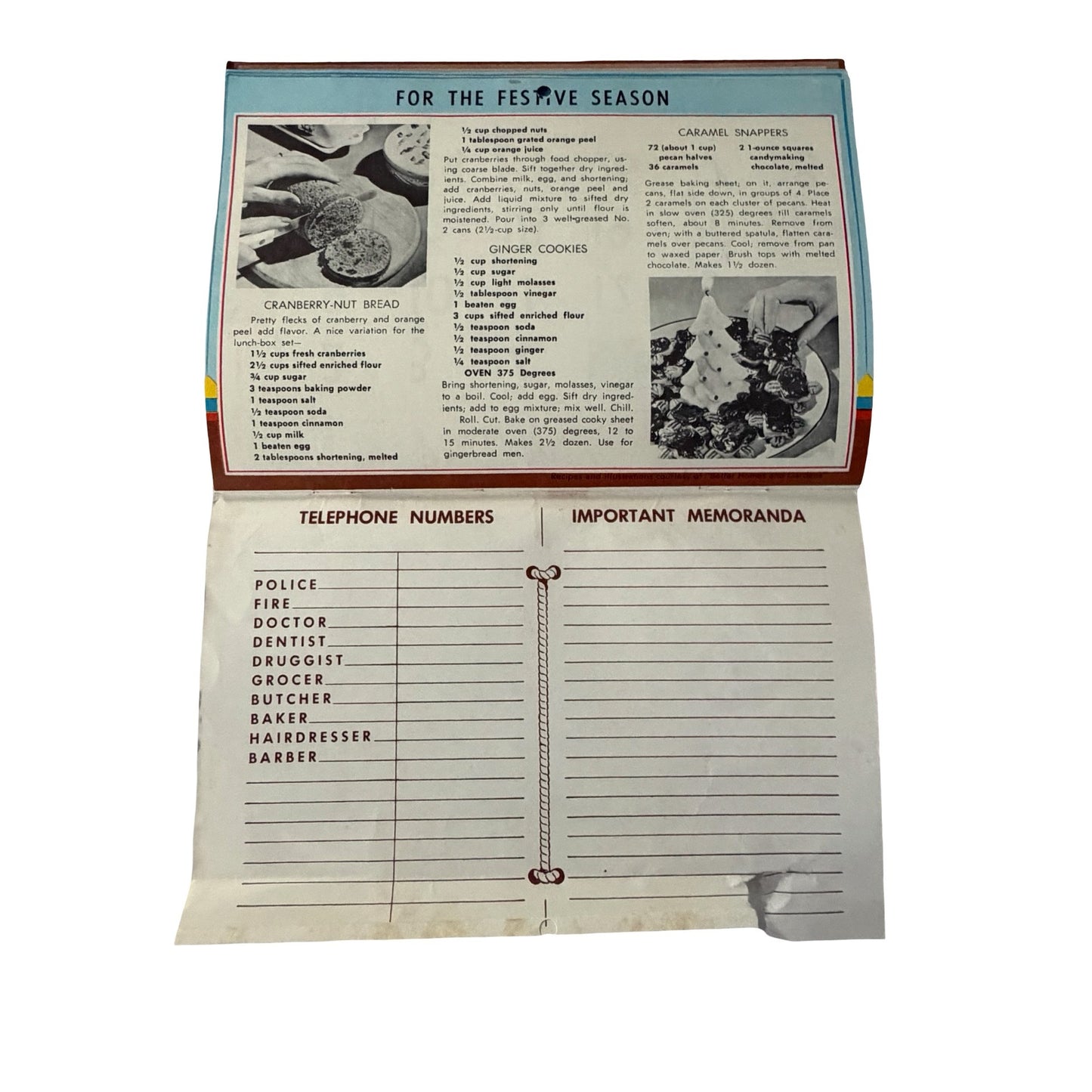 Vintage 1957 Recipe Wall Calendar Complete Better Homes & Gardens Illustrated Monthly Recipes