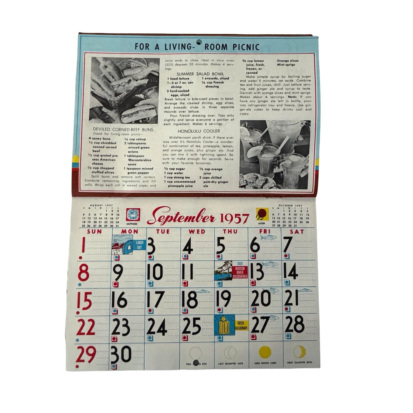 Vintage 1957 Recipe Wall Calendar Complete Better Homes & Gardens Illustrated Monthly Recipes