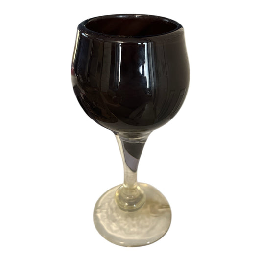 Jackie Brillard Studio Glass Amethyst Purple Goblet Signed Dated 1998 Hand Blown Art Glass