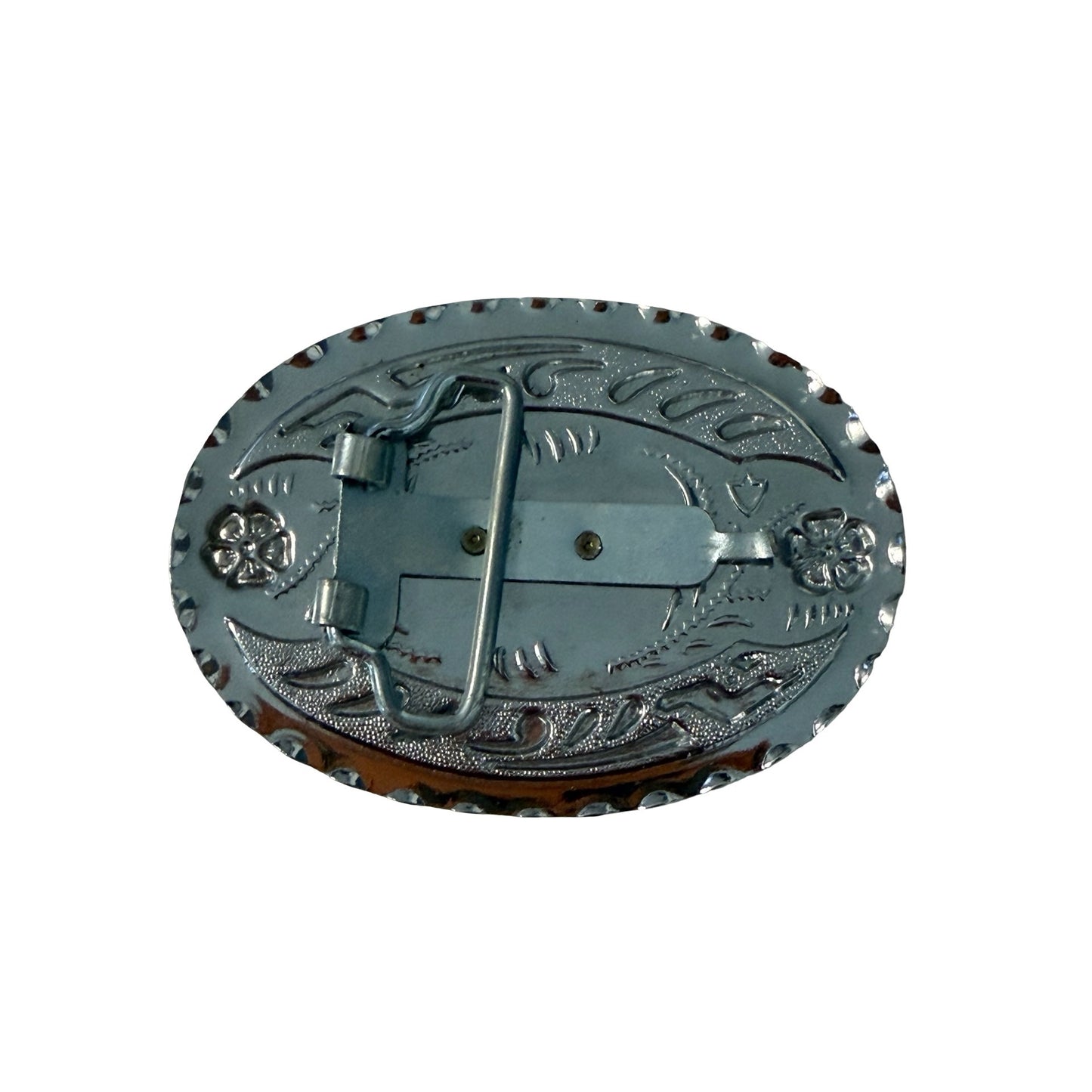 Vintage Horse Head Western Belt Buckle Silver Tone Oval Cowboy Rodeo Buckle