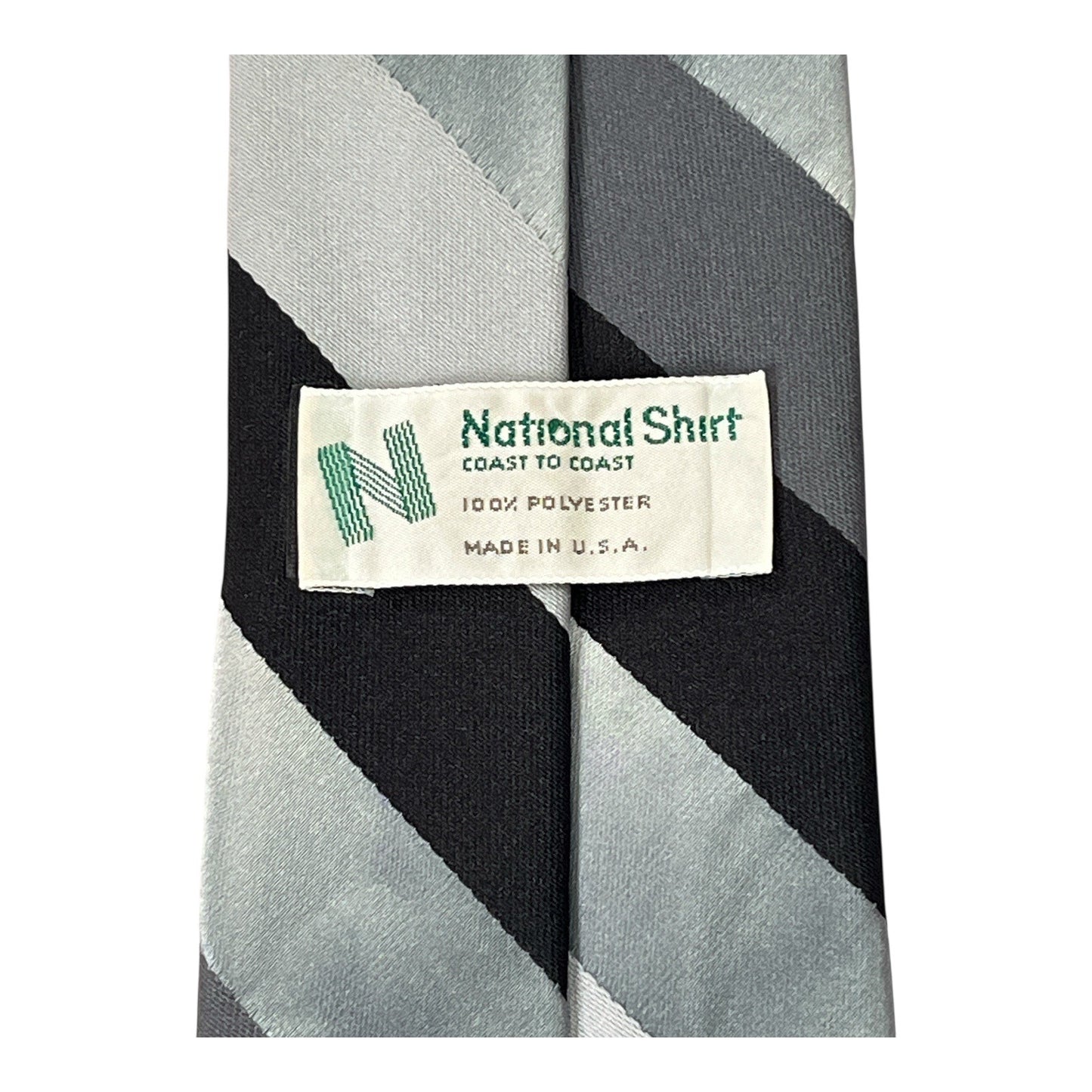 Vintage National Shirt Coast to Coast Men’s Tie – Black & Silver Striped USA