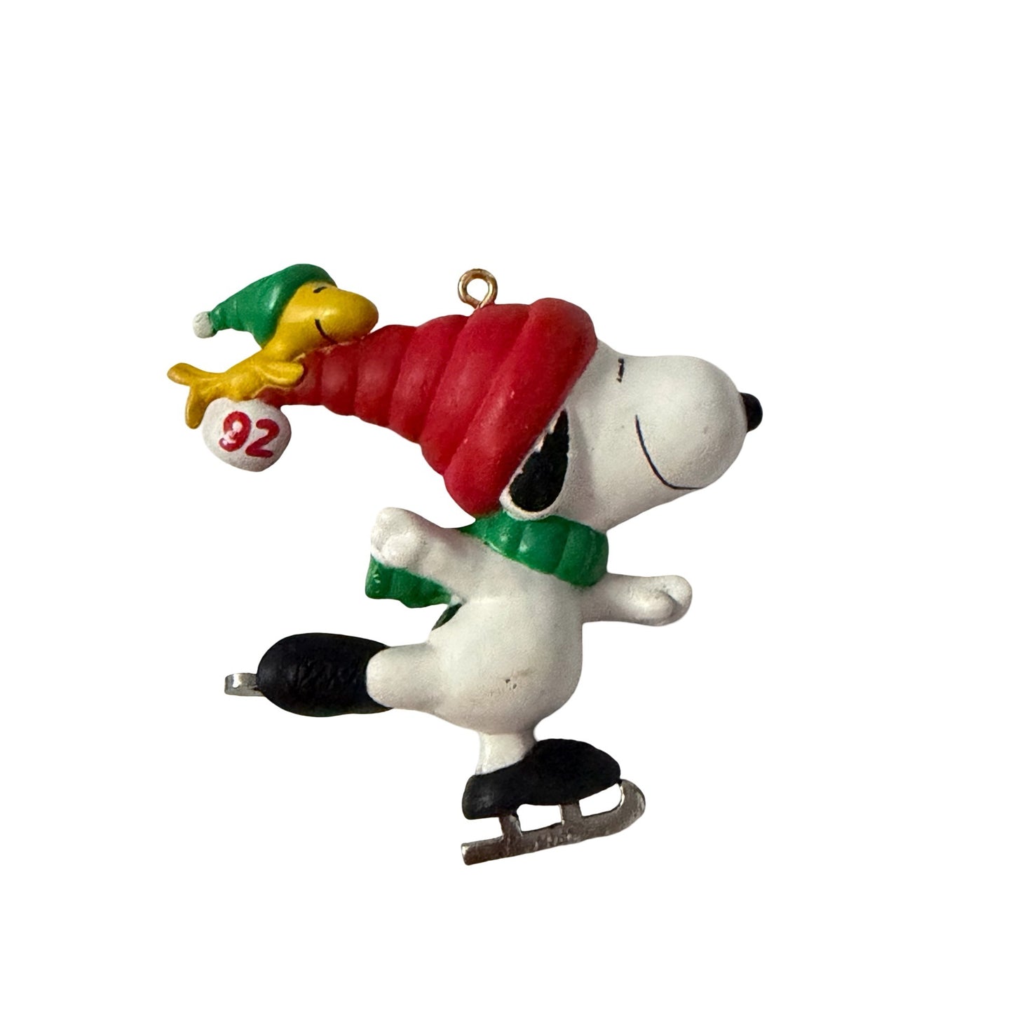 Vintage 1992 Hallmark Keepsake Snoopy Woodstock Ice Skating Christmas Ornament Peanuts QX5954