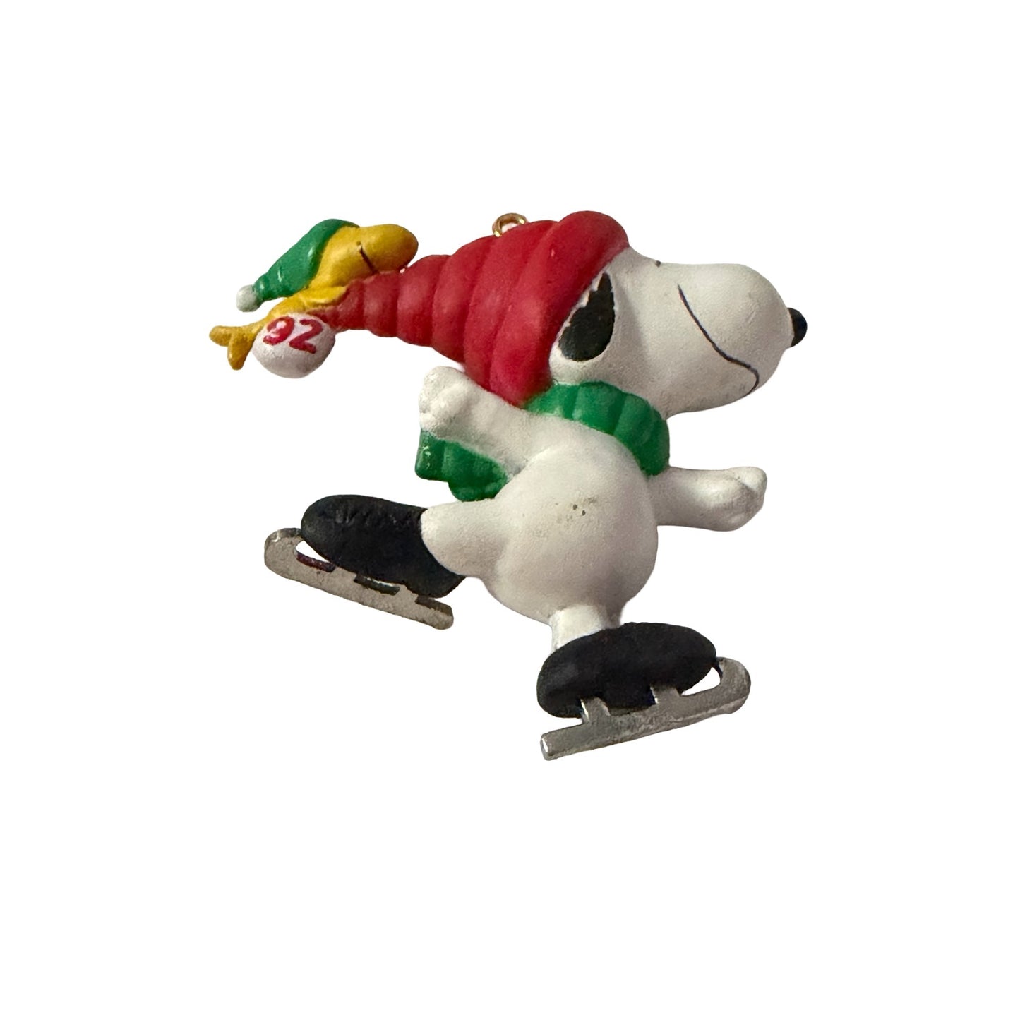 Vintage 1992 Hallmark Keepsake Snoopy Woodstock Ice Skating Christmas Ornament Peanuts QX5954