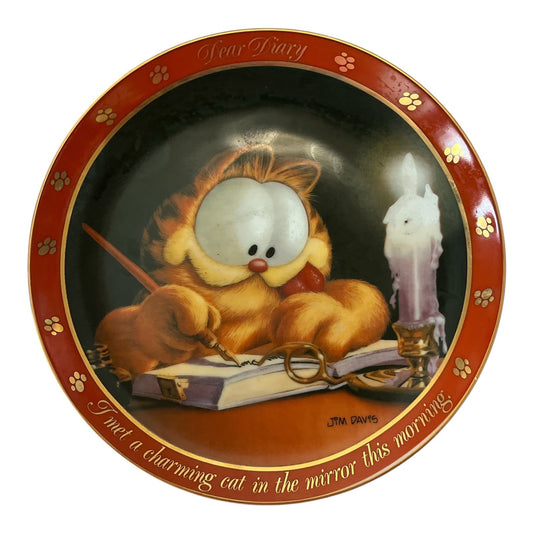 Garfield Collector Plate – “The Charming Cat” – Dear Diary Series by Jim Davis – Danbury Mint – Limited to 14 Firing Days