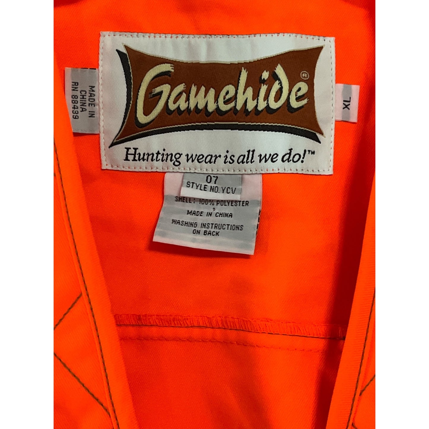 Gamehide Blaze Orange Hunting Vest XL – Early 2000s Outdoor Safety & Field Wear