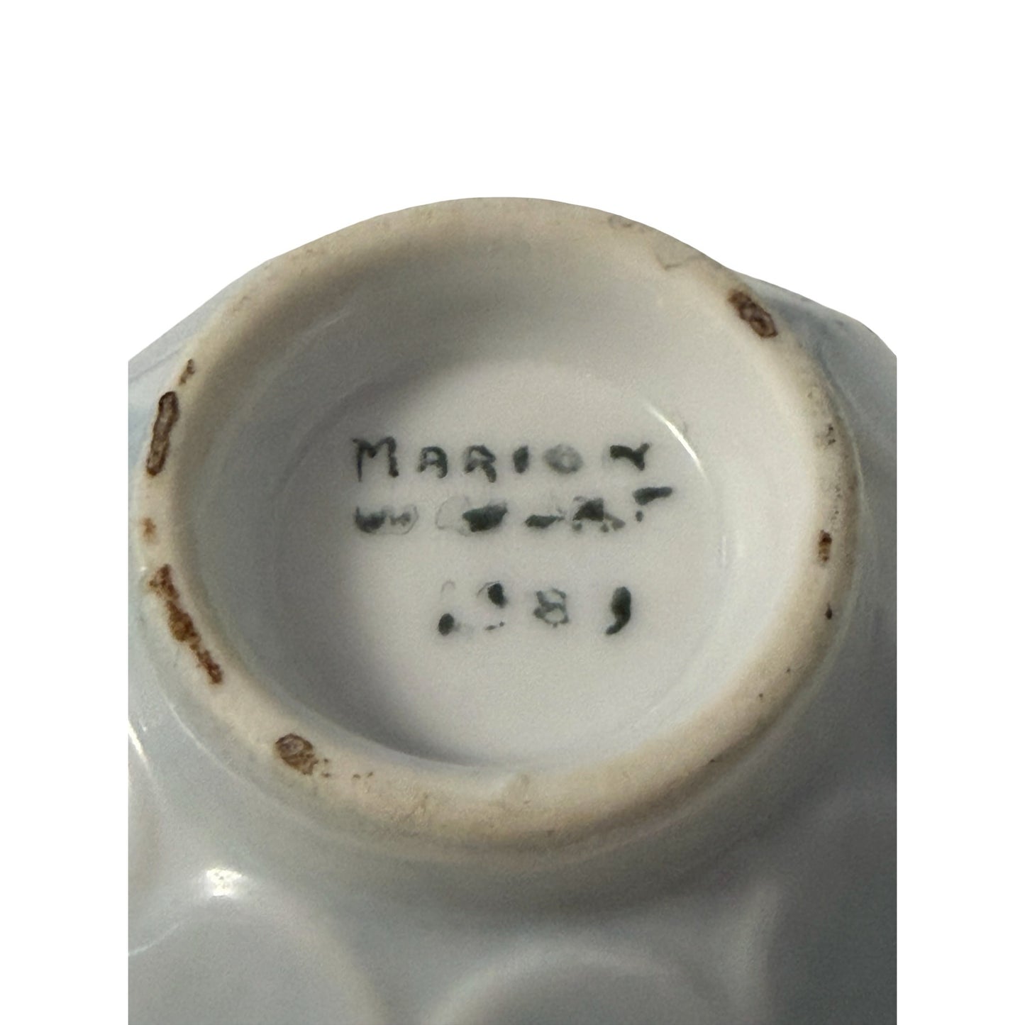Marion Ware Hand Painted Porcelain Floral Scalloped Nut Candy Bowl Japan 4.5"
