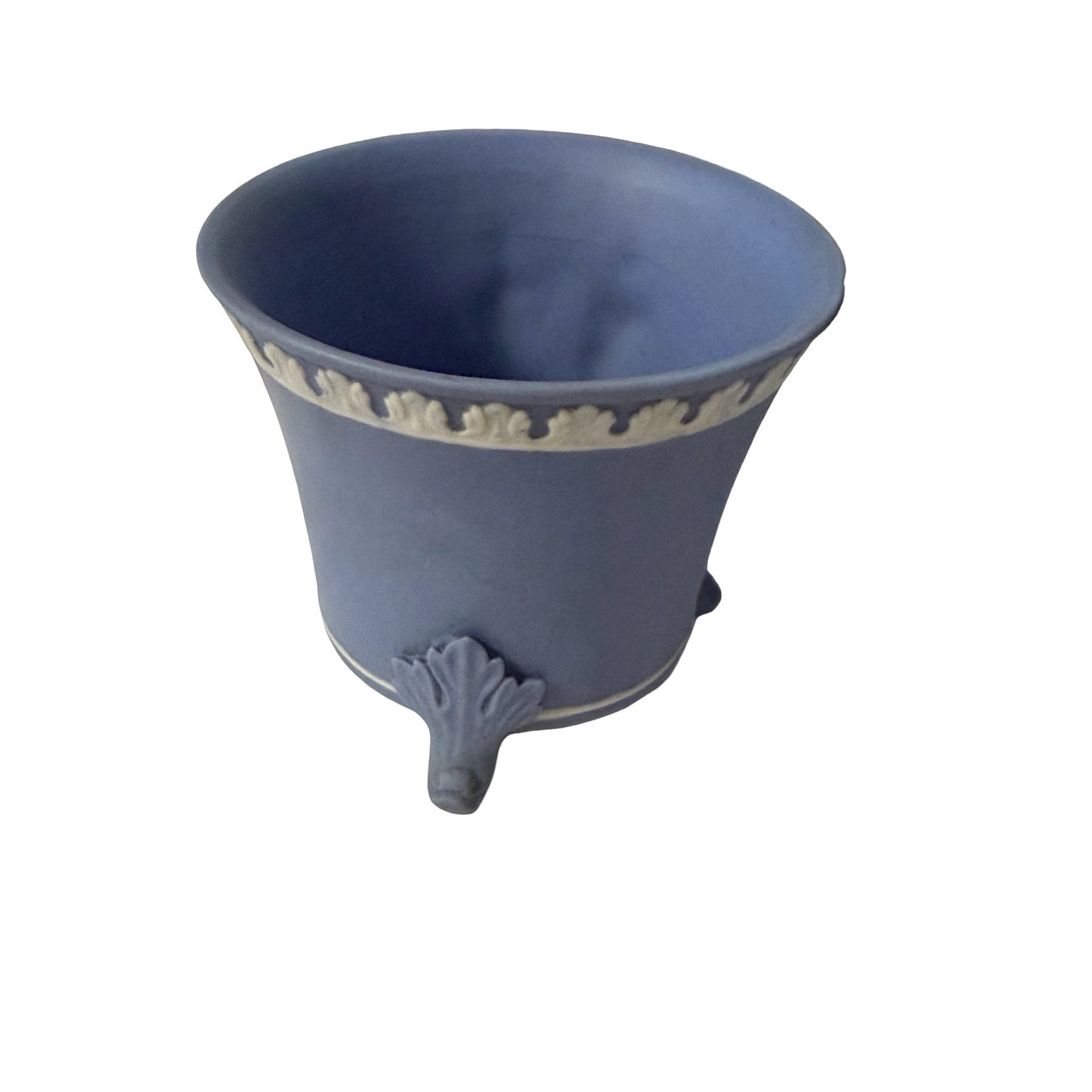 Vintage Blue Jasperware Style Footed Cache Pot Planter Vase Made in Japan 1909