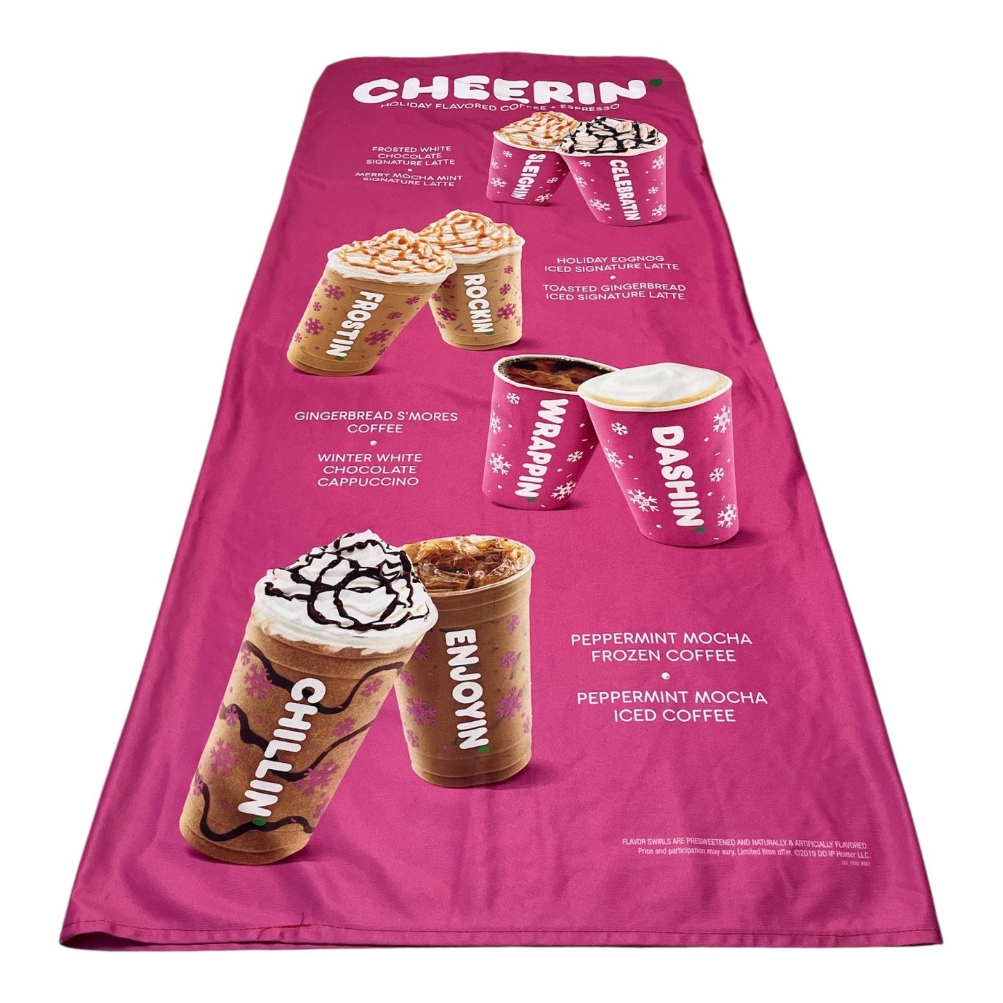Dunkin Donuts Cheerin Holiday Coffee Body Pillow Cover Shiny Heavy Microfiber 2019