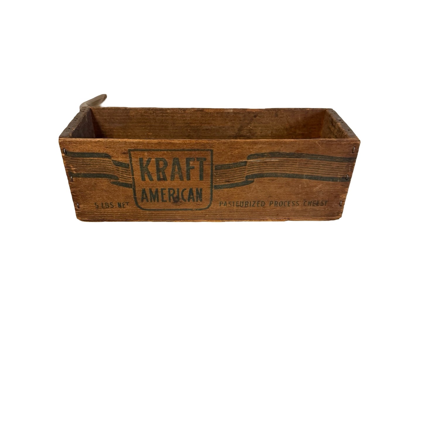 Vintage Kraft American Cheese Wooden Crate Box 5 Lb Advertising Farmhouse Storage