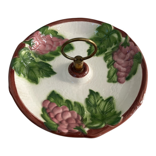 Vintage Maddux of California Ceramic Handled Dish Grapevine Pattern USA 3107-M