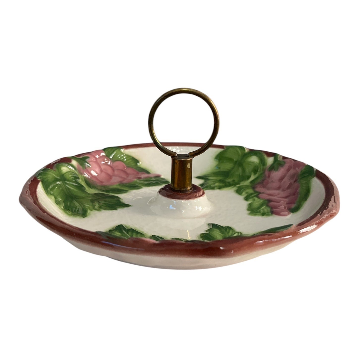 Vintage Maddux of California Ceramic Handled Dish Grapevine Pattern USA 3107-M