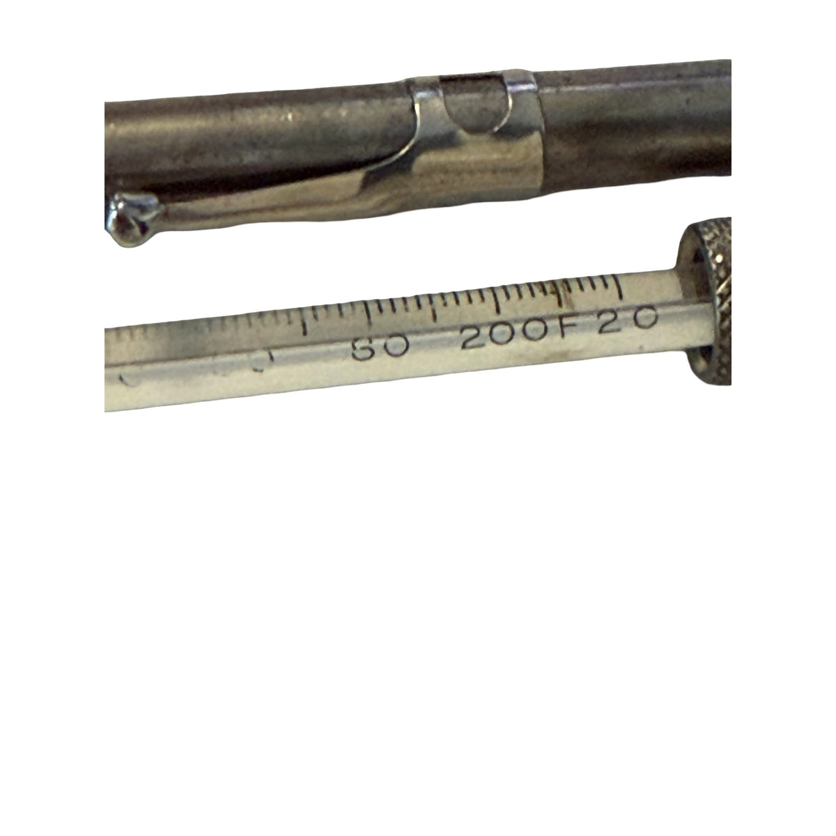 Vintage Laboratory Glass Immersion Thermometer 20-200°F with Metal Protective Pocket Case Scientific Instrument