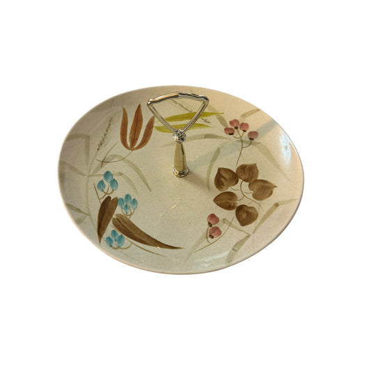 Vintage Red Wing Random Harvest Tidbit Tray Hand Painted MCM Serving Plate