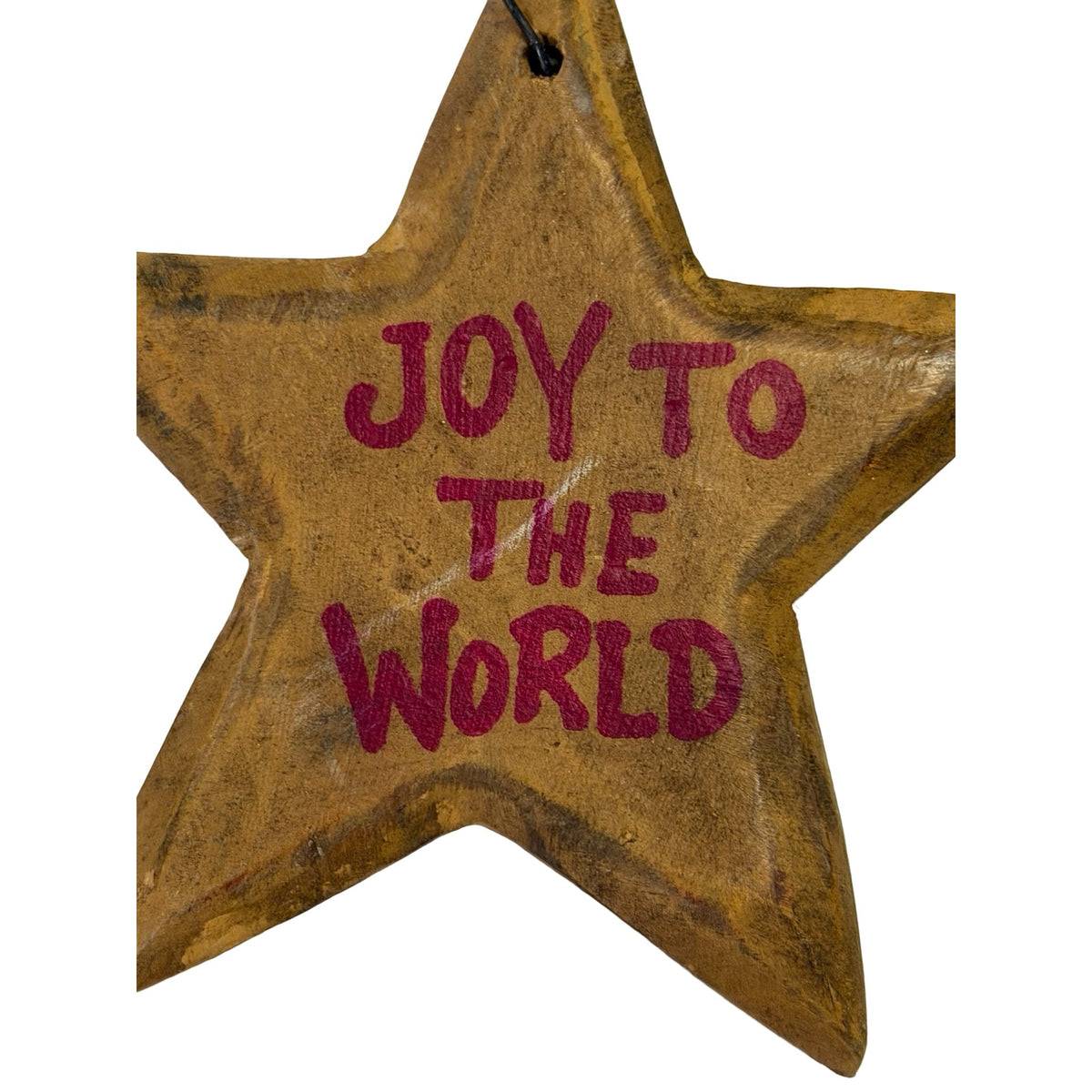 Christian Christmas Ornament Lot of 6 Handmade Folk Art Joy to the World Nativity