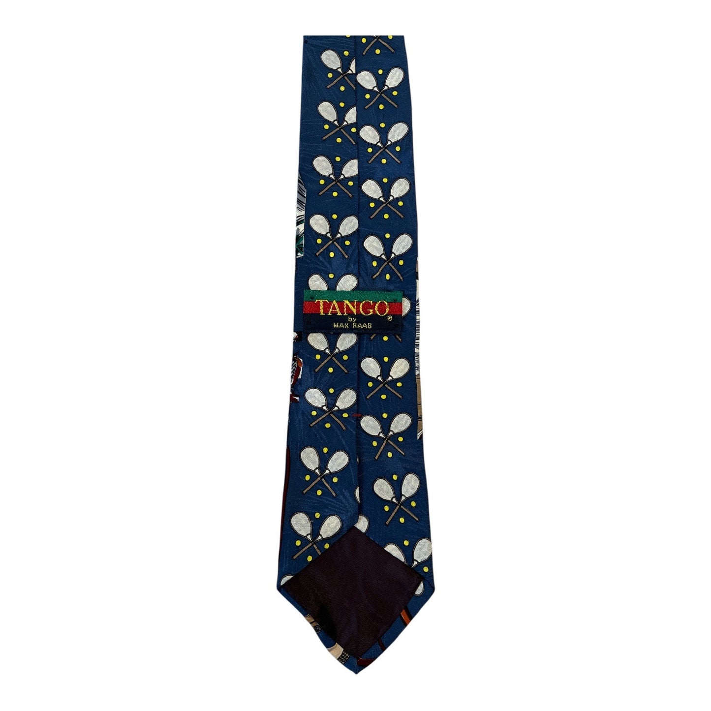 Vintage Tango by Max Raab Silk Necktie – Tennis Player & Racket USA