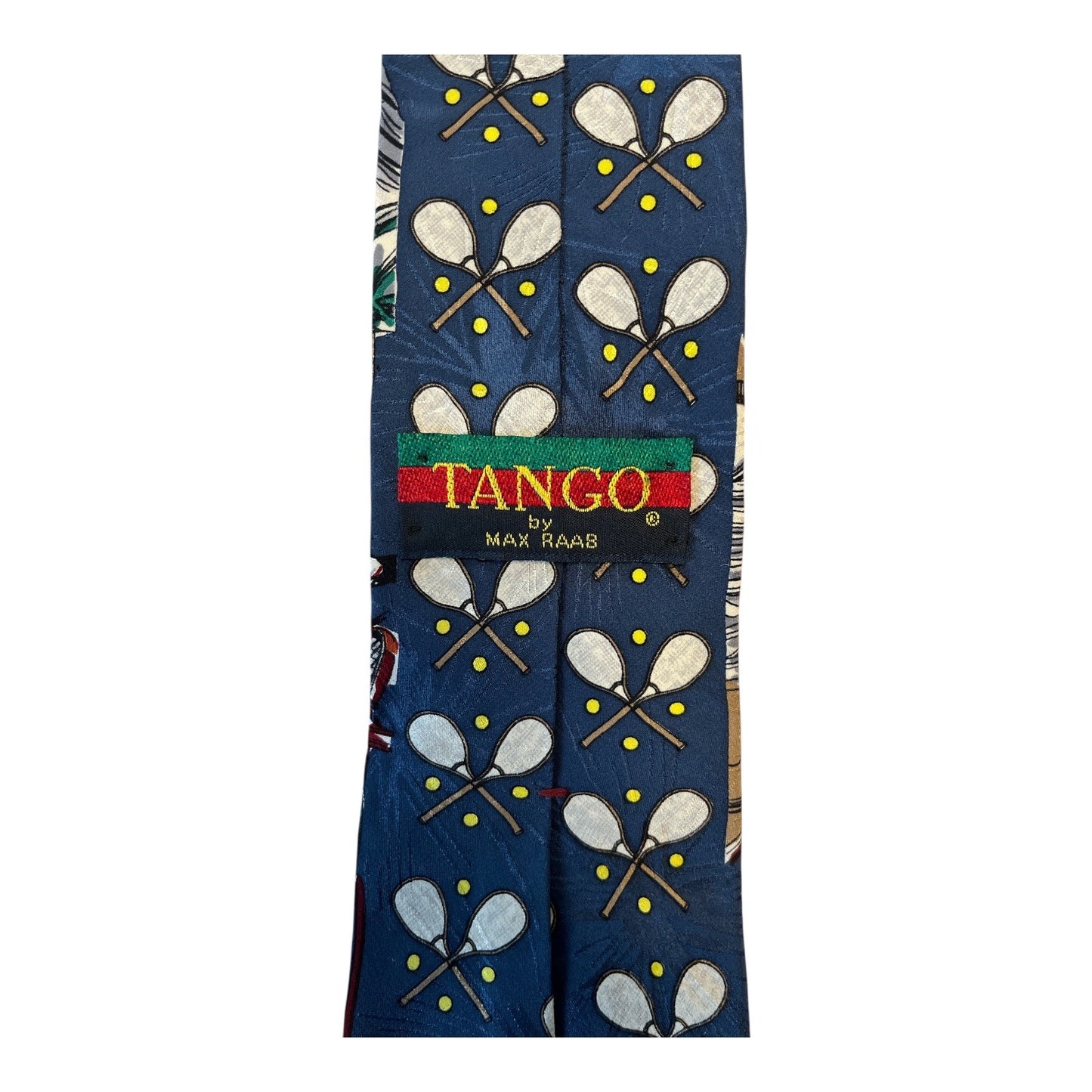 Vintage Tango by Max Raab Silk Necktie – Tennis Player & Racket USA