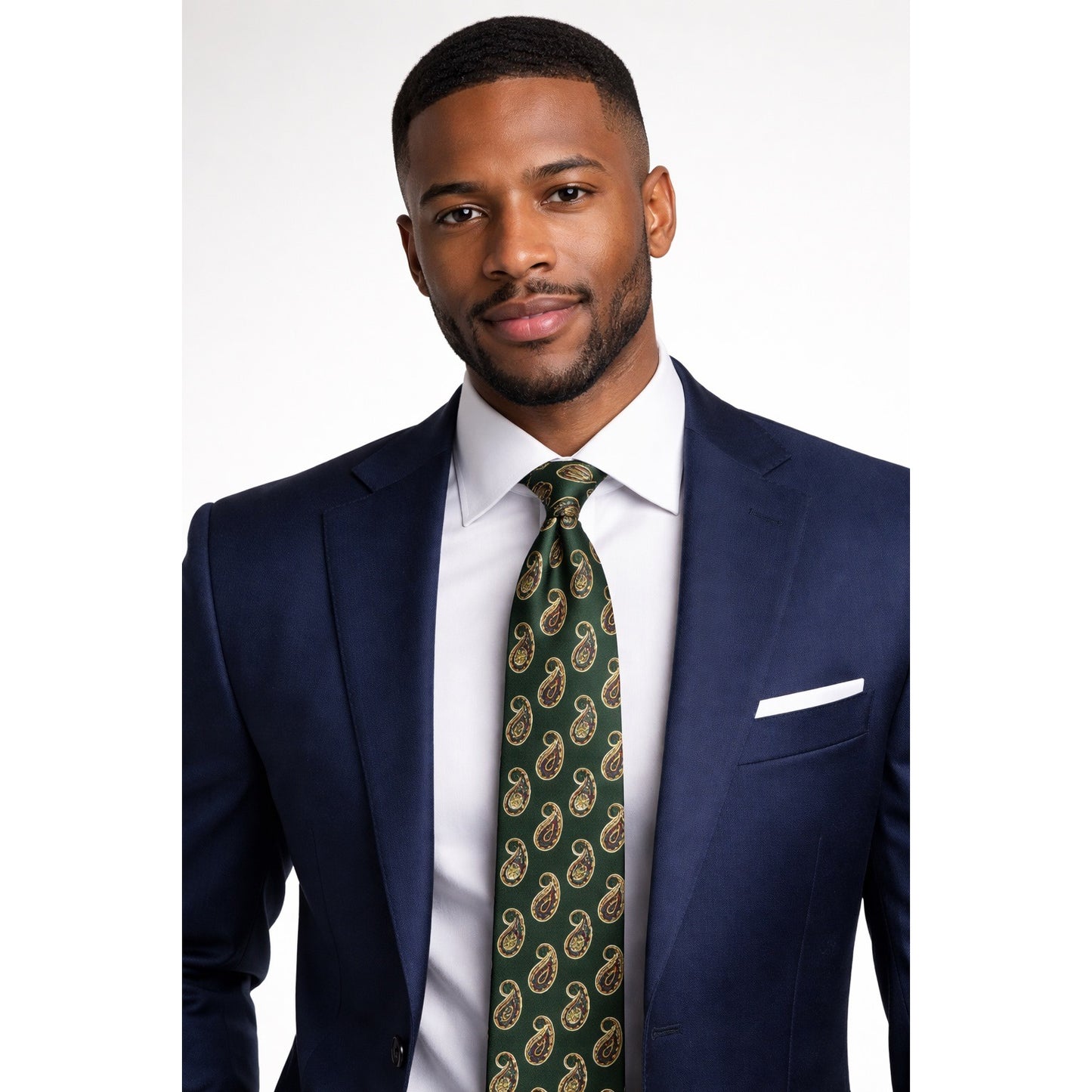 Tommy Hilfiger Silk Tie Green Paisley Red Medallion Vintage Y2K USA